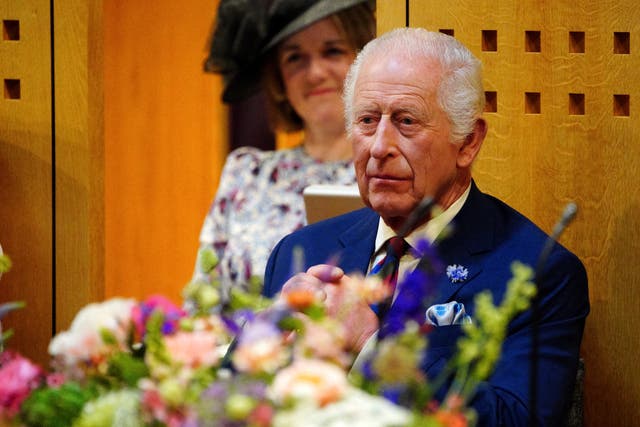 <p>Britain's King Charles III visits the Senedd, the Welsh Parliament, to commemorate its 25th anniversary, in Cardiff on July 11</p>