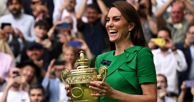 <p>Princess of Wales pictured during the trophy ceremony after the men’s singles final at Wimbledon</p>