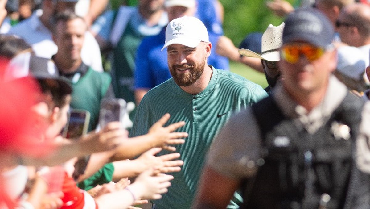 Kelce brothers swarmed by Swifties at celebrity golf tournament