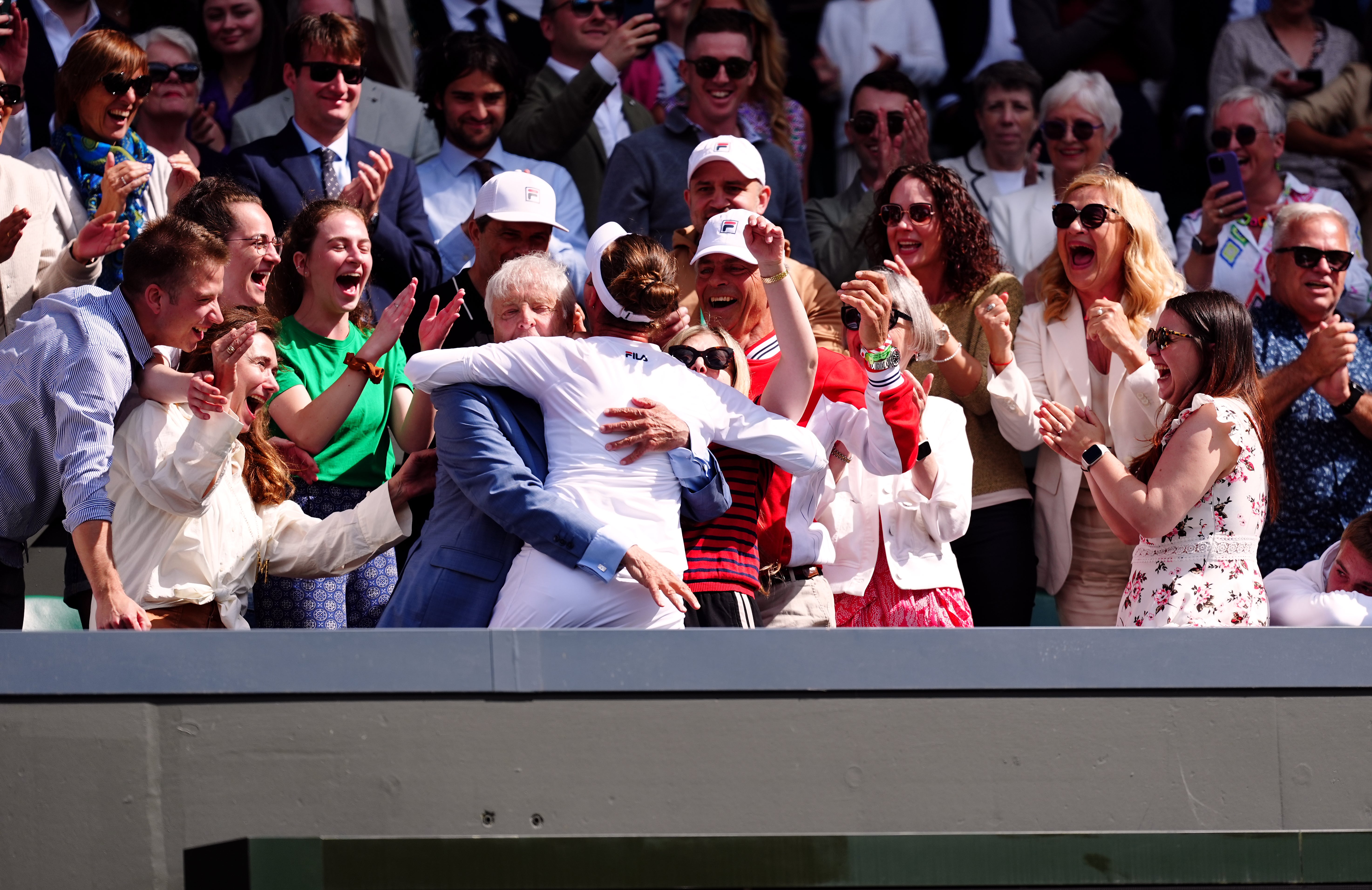 Barbora Krejcikova celebrates with her supporters (Mike Egerton/PA)