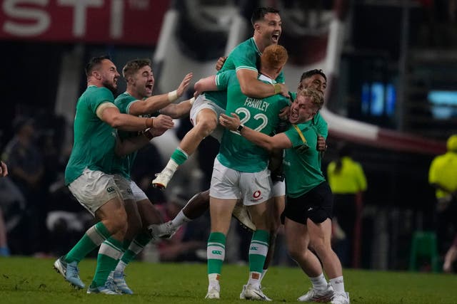 Ireland won on South African soil for only the second time (Themba Hadebe/AP)