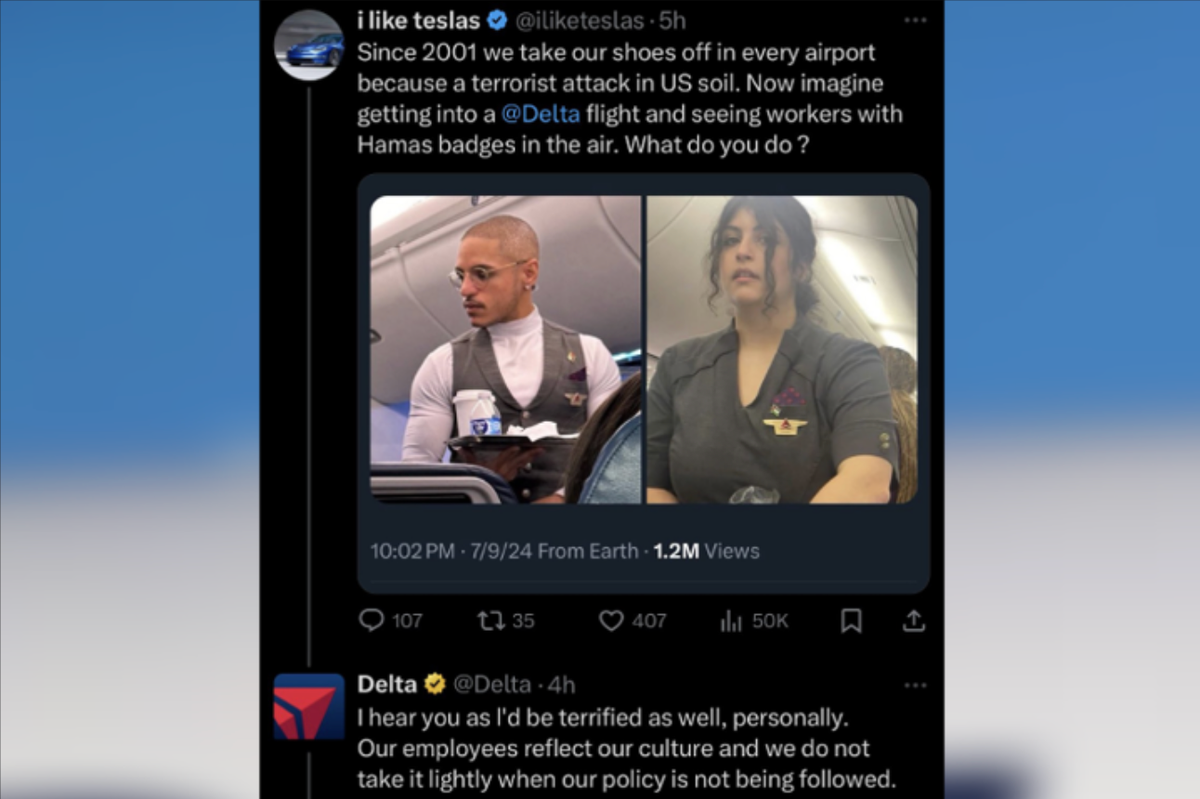 Delta changes its policy after its X account creates firestorm over photo of employee with Palestinian flag pin