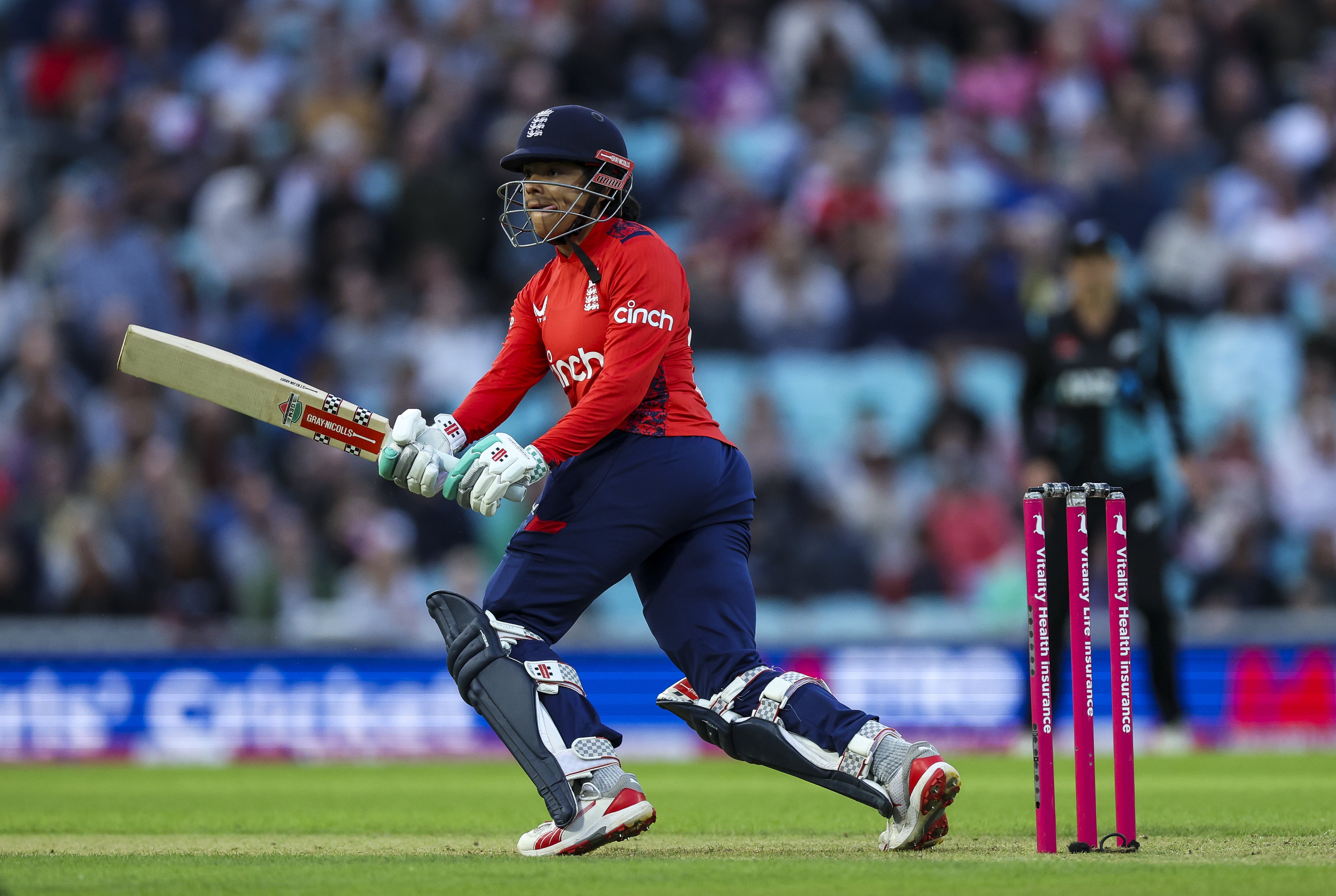 England opener Sophia Dunkley soon set about the run chase (Steven Paston/PA)