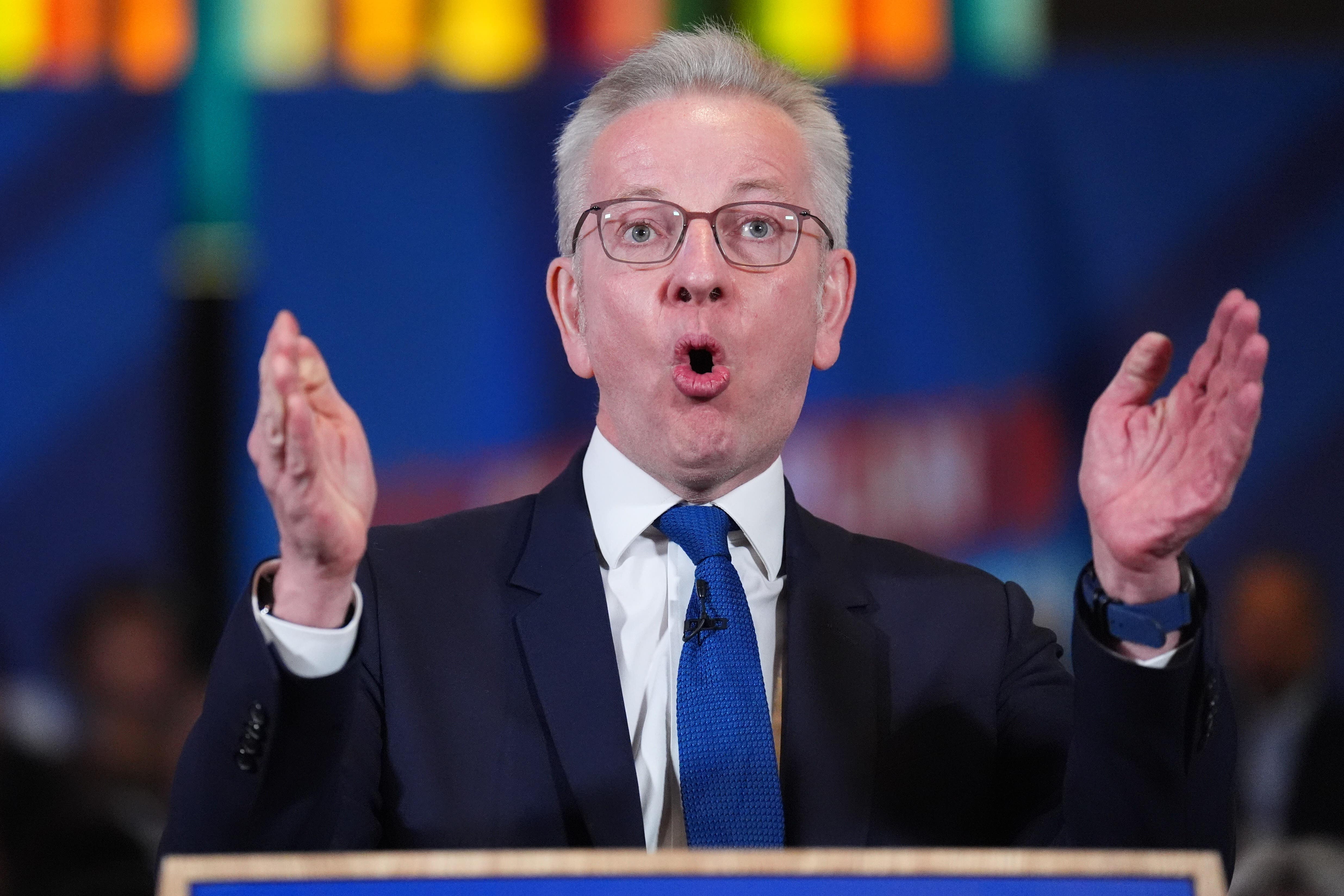 Michael Gove delivering a speech during the general election campaign (James Manning/PA)