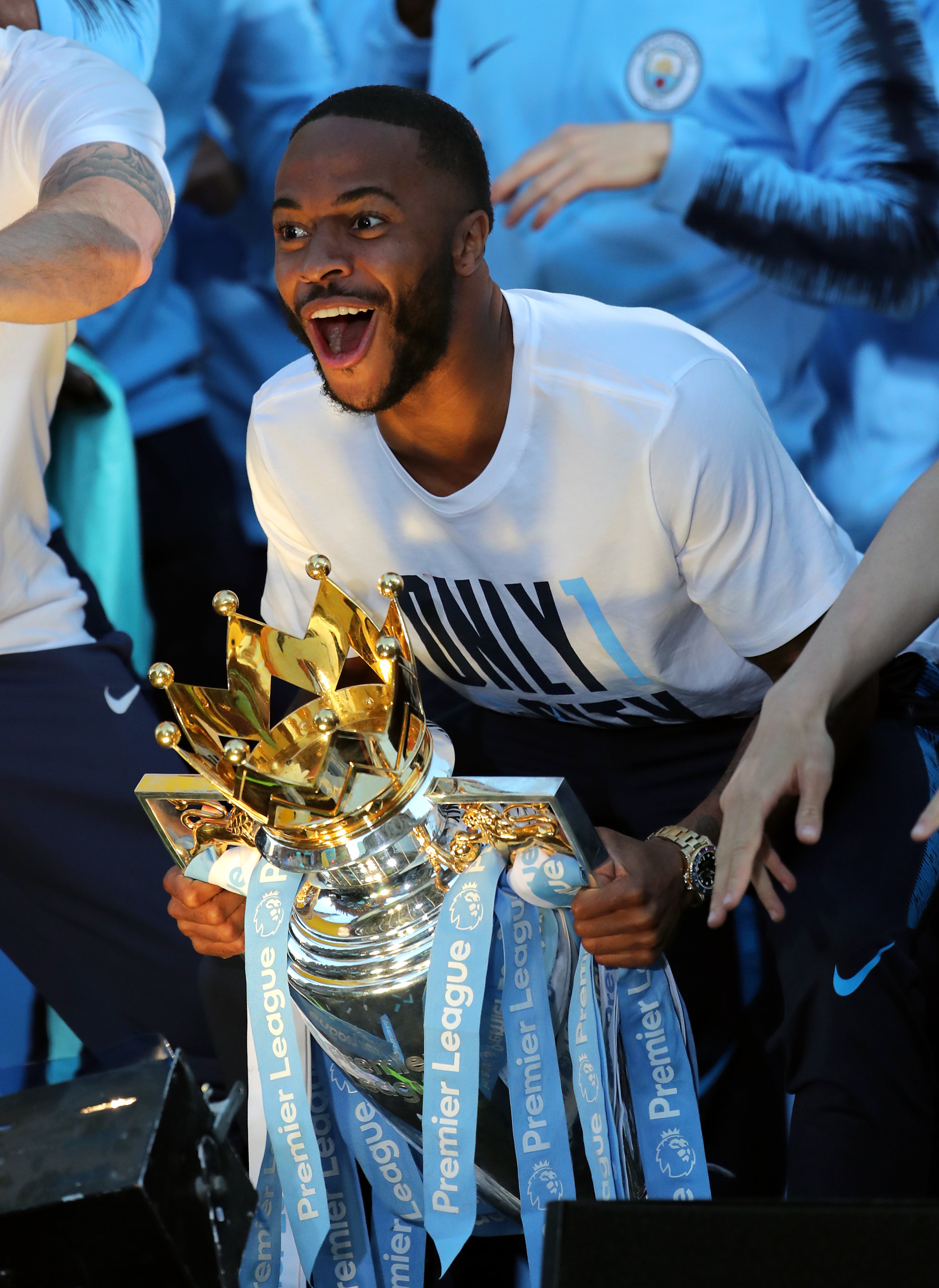 Raheem Sterling won the Premier League title four times during his time at Manchester City (Richard Sellers/PA)