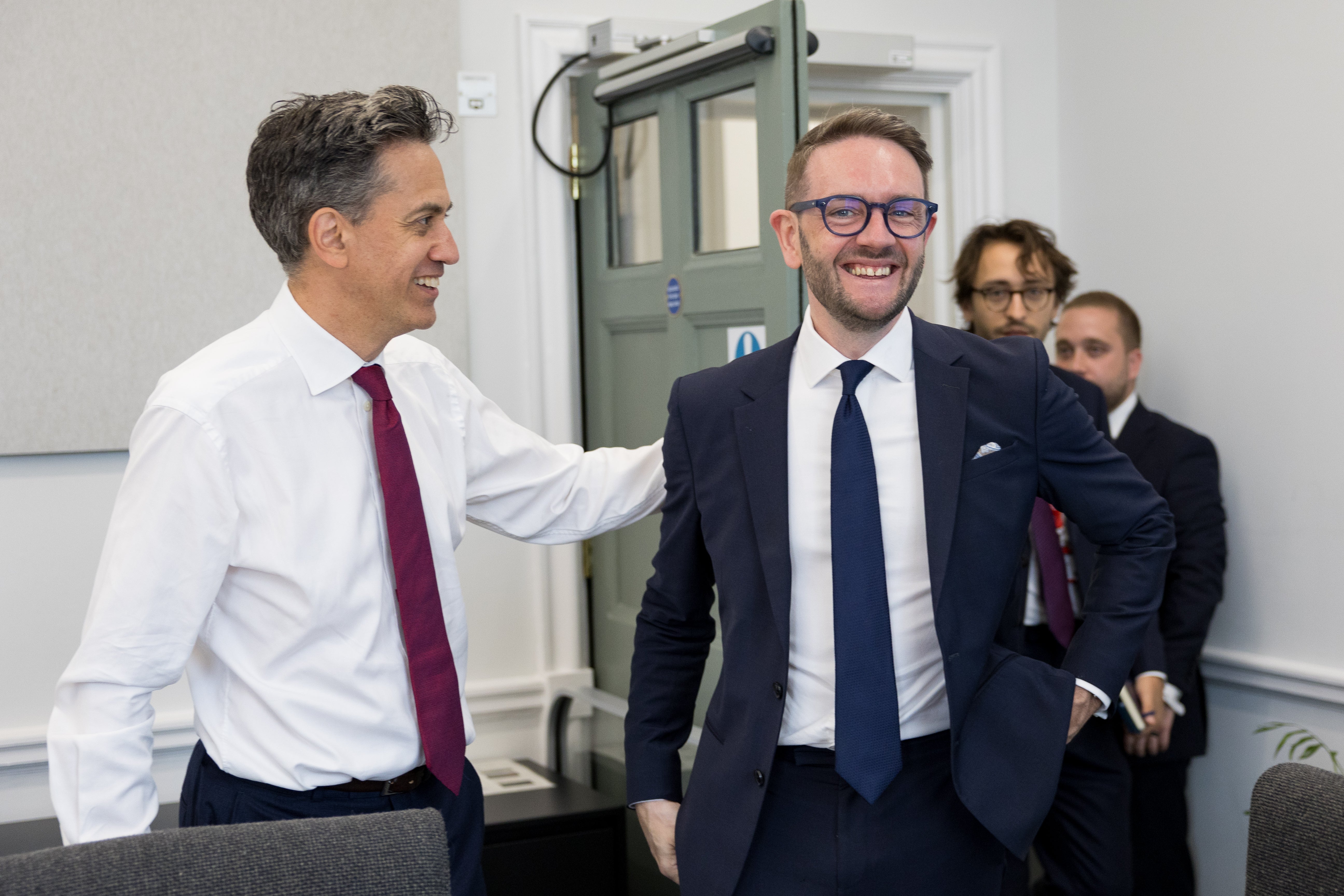 Energy secretary Ed Miliband with climate adviser Chris Stark, who is to lead the Government’s drive to provide Britain with cheaper and clean power by 2030