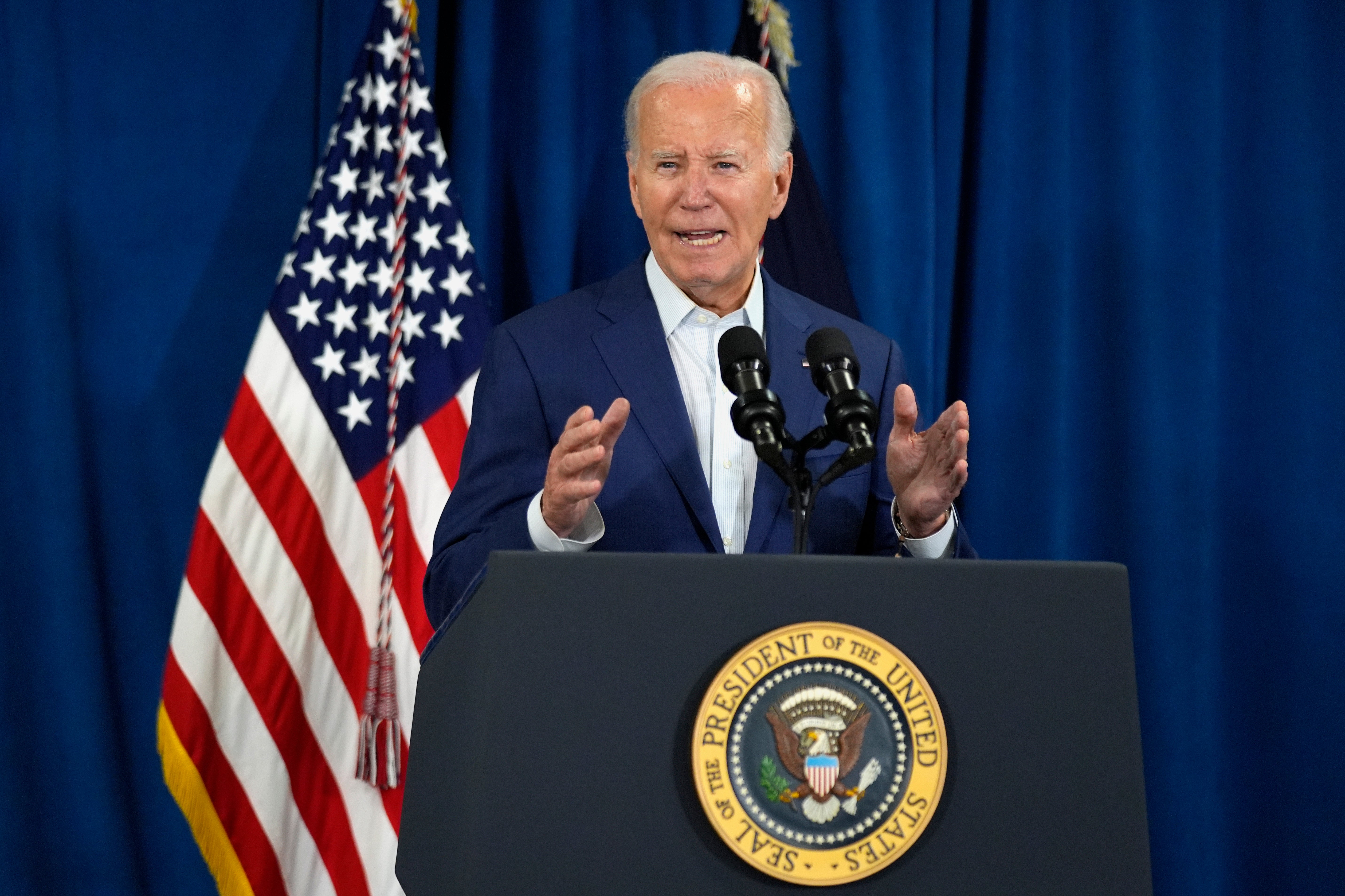 US president Joe Biden called the shooting ‘sick’ (Manuel Balce Ceneta/AP)