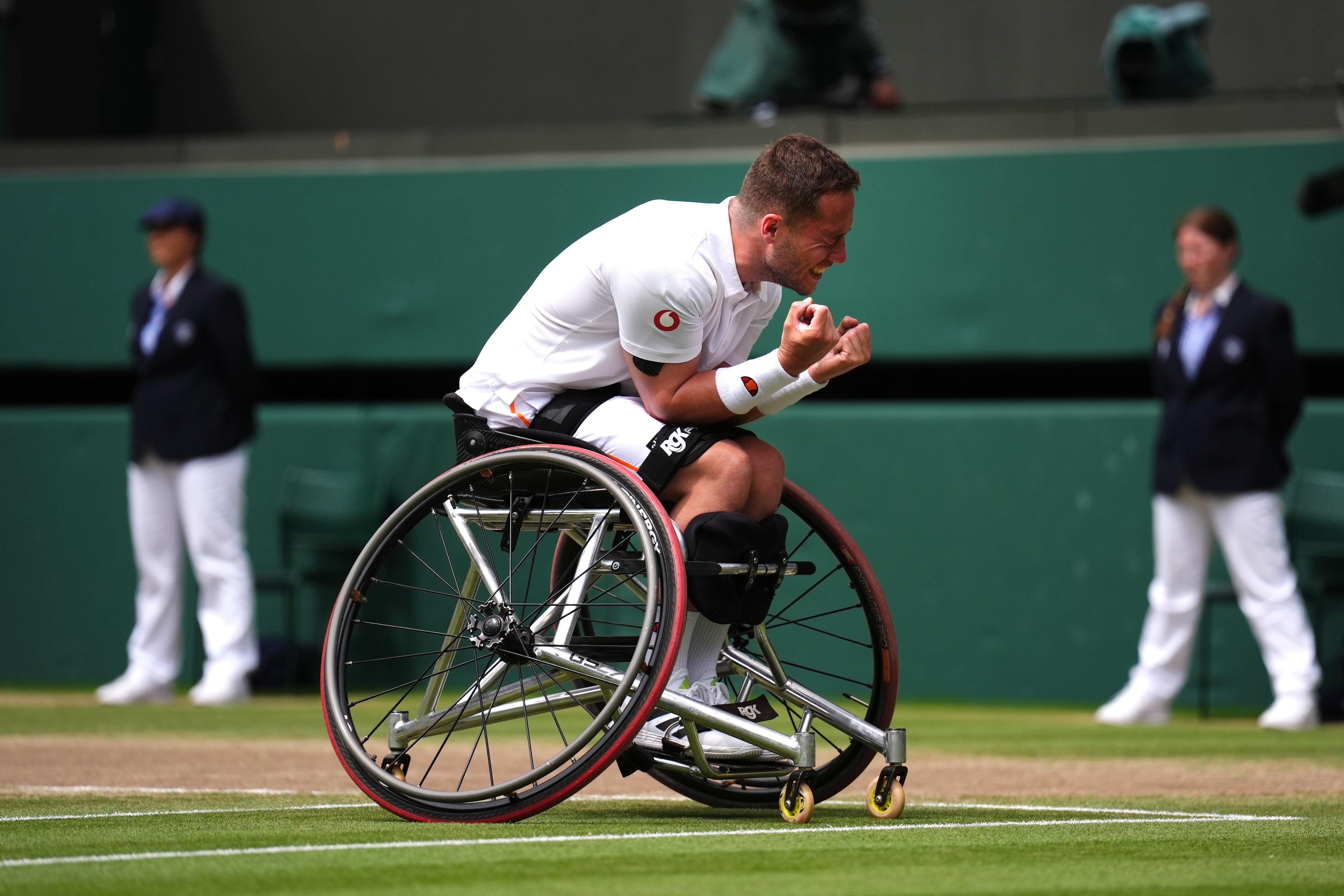 Alfie Hewett celebrates the winning point (John Walton/PA)