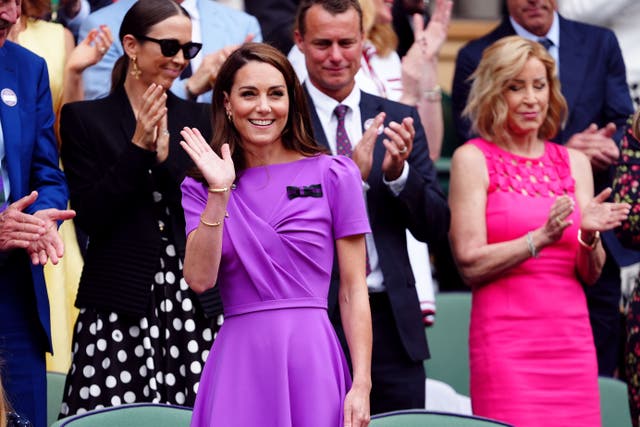 The Princess of Wales makes a bright appearance at Wimbledon (Mike Egerton/PA)