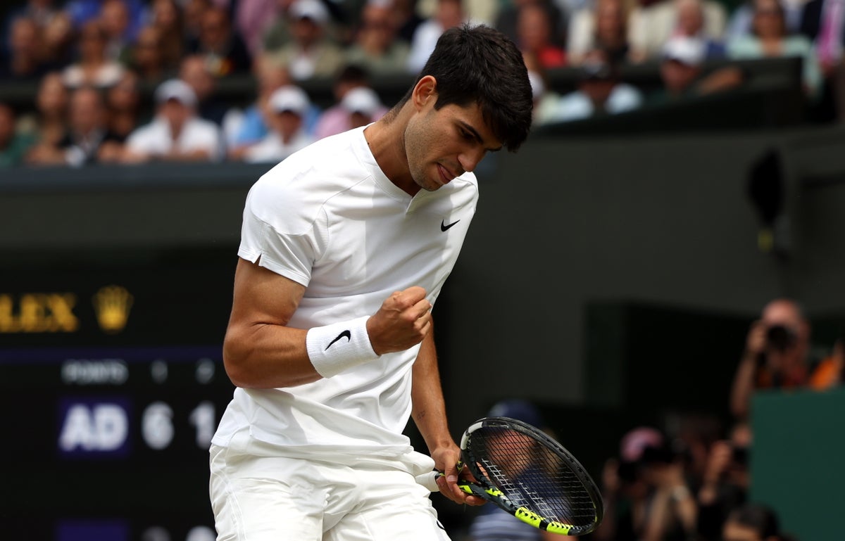 Wimbledon 2024 LIVE: Tennis score as Carlos Alcaraz brilliantly takes first set off Novak Djokovic