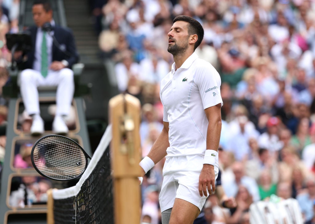 Djokovic made several errors at the net as Alcaraz dominated