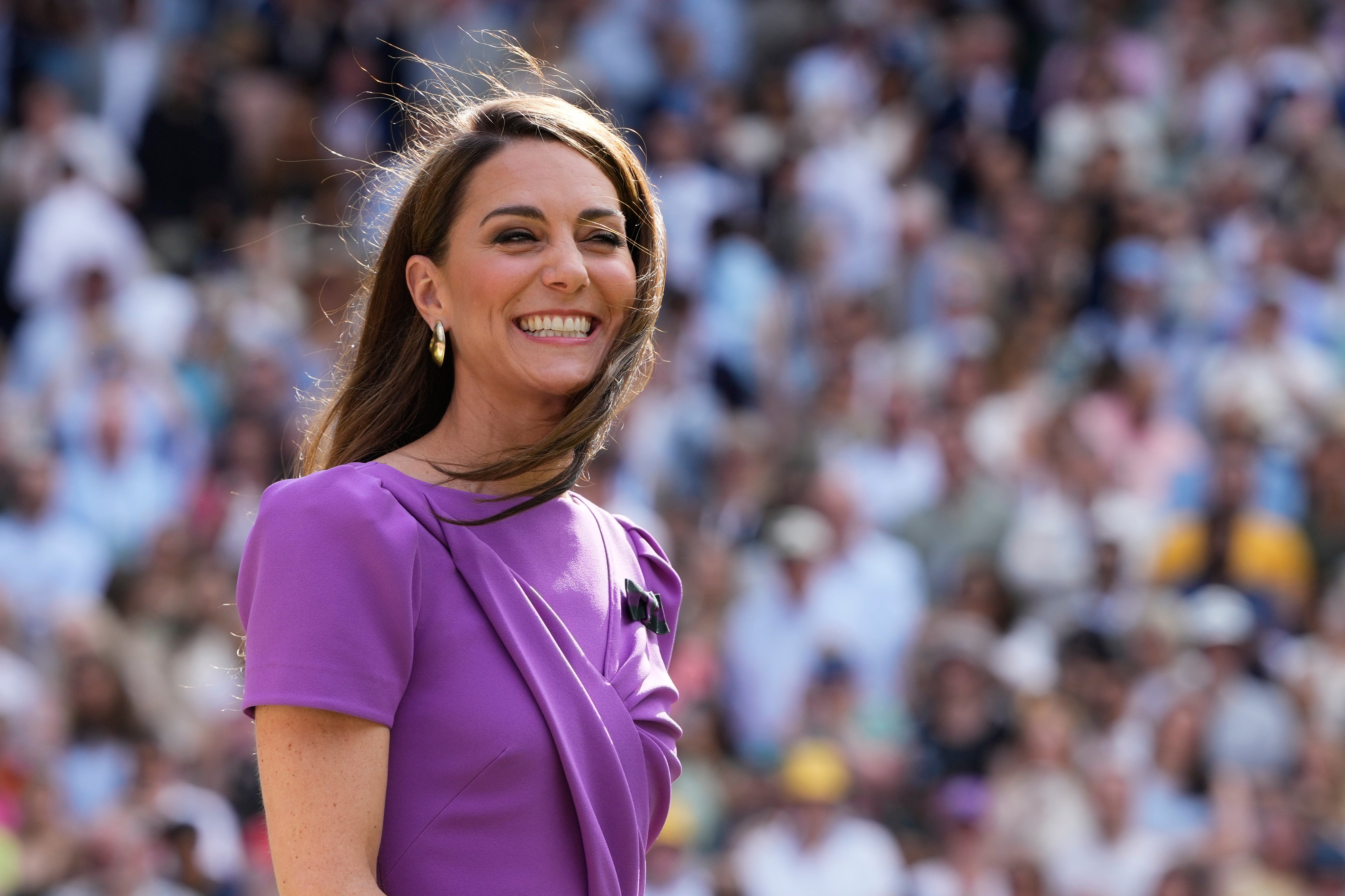 The princess was all smiles when she appeared at Wimbledon to present the trophies.