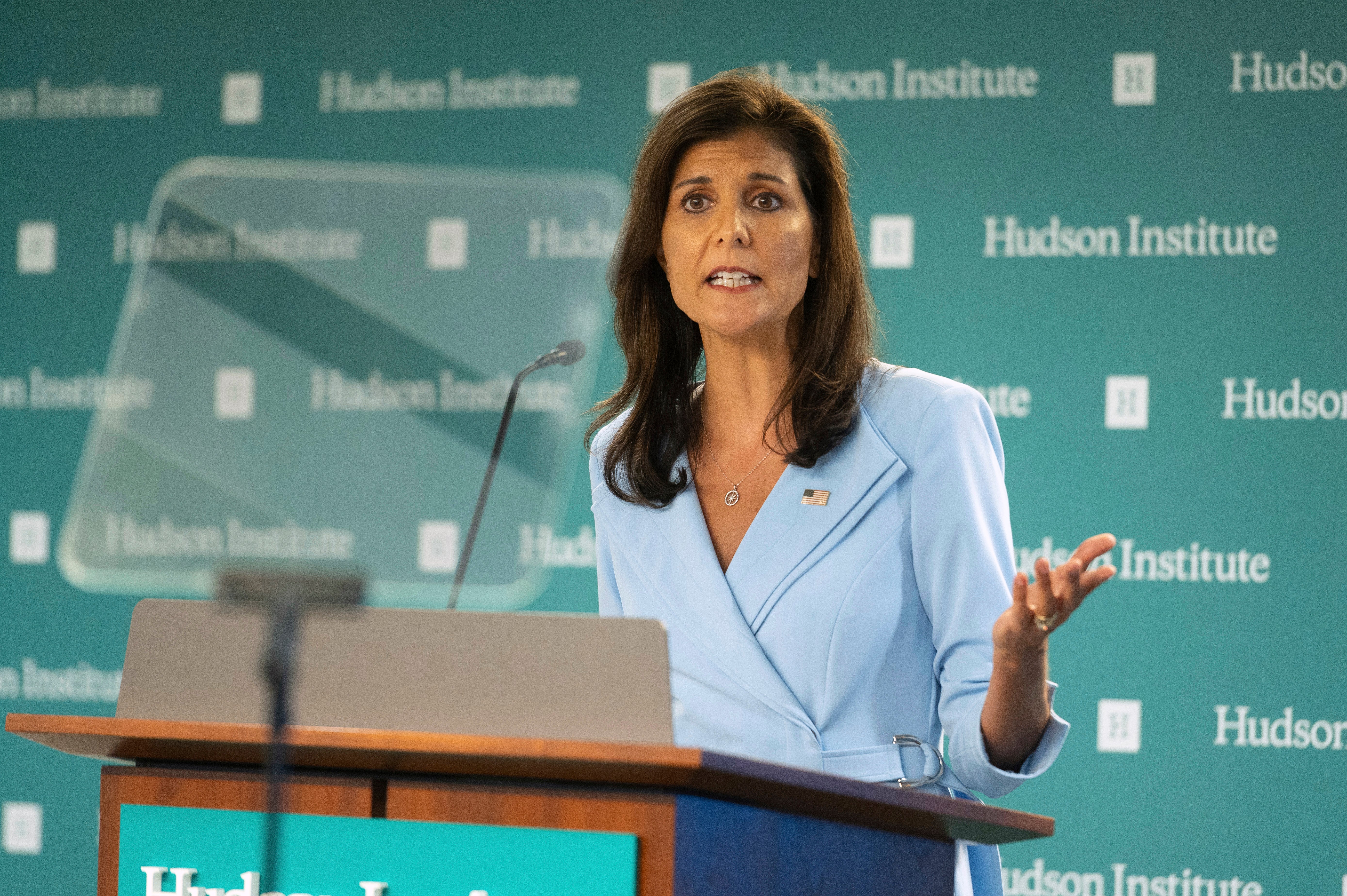 Nikki Haley speaks in Washington, May 22, 2024