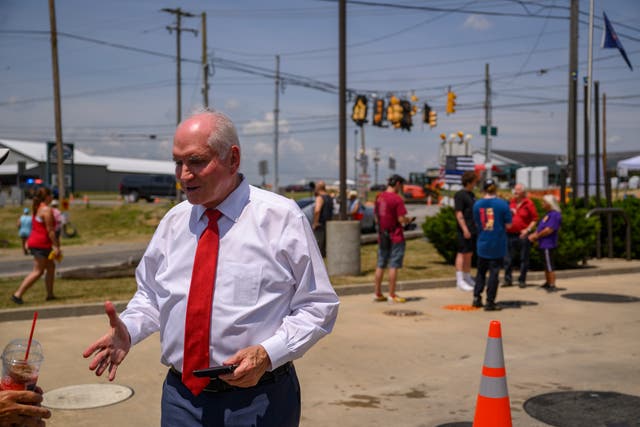<p>Republican Rep Mike Kelly, who represents Butler County, speaks to Trump supporters outside of venue after the assassination attempt on the former president at a campaign rally. </p>