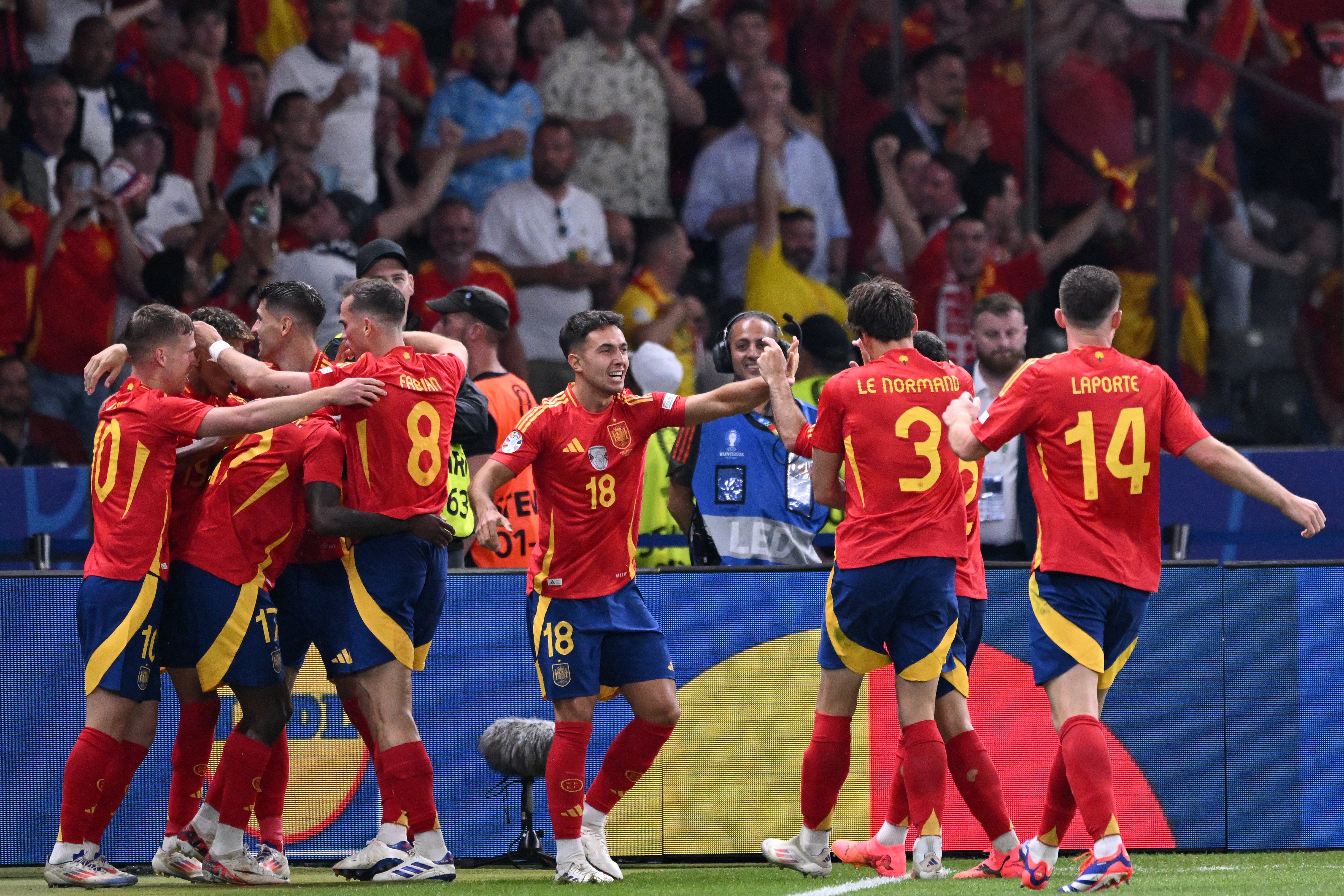 Spain celebrate their big moment