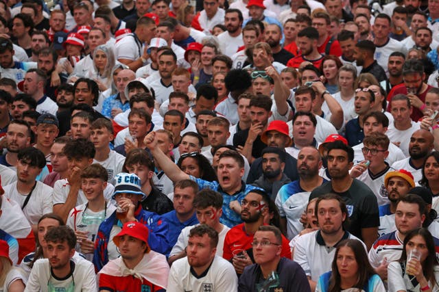 <p>Fans crammed into Boxpark at Wembley (David Parry/PA)</p>