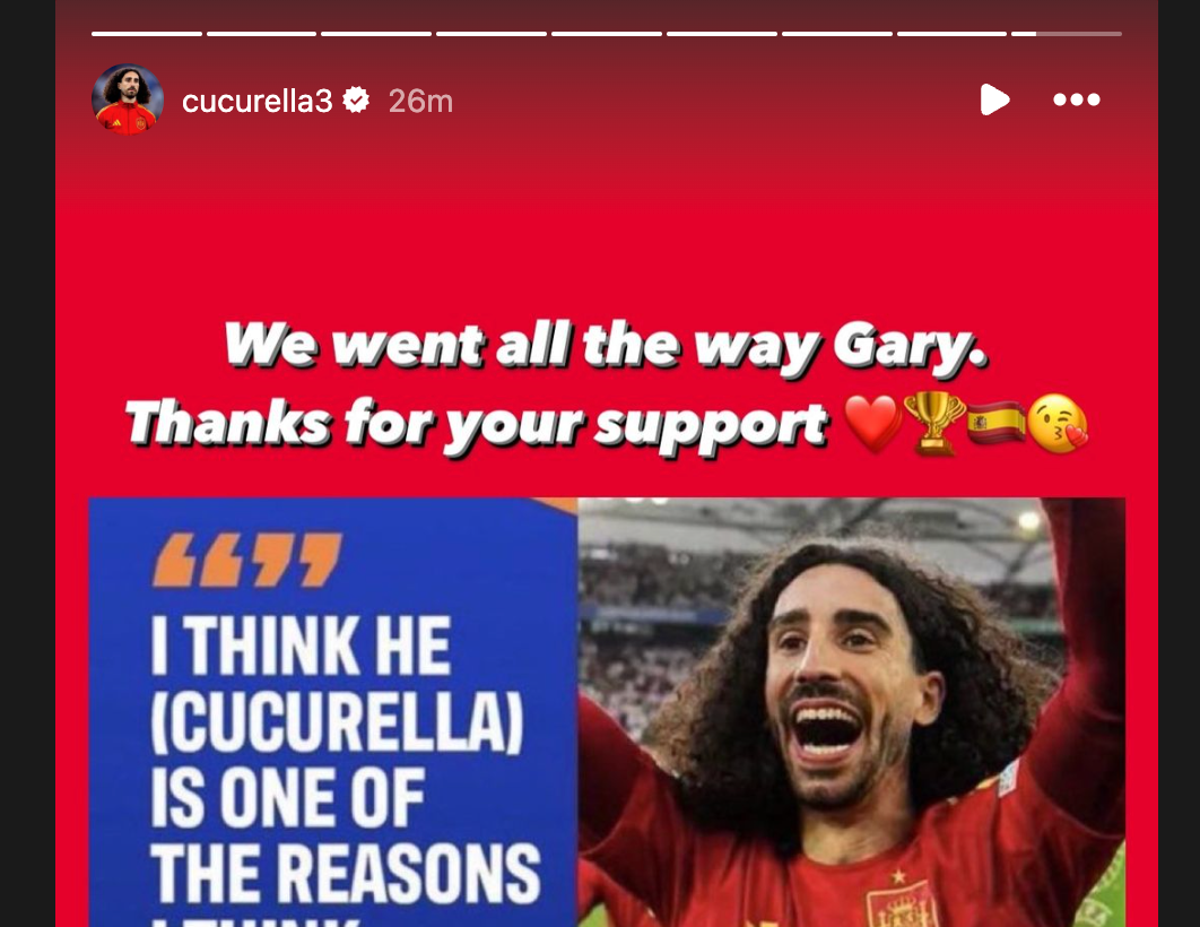 Marc Cucurella mocks Gary Neville after pundit claimed Spain couldn’t win Euros