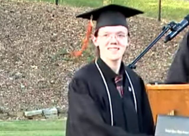 <p>This still image taken from a video shows student Thomas Matthew Crooks in the 2022 Bethel Park High School Commencement in Bethel Park, Pennsylvania. He was killed by a sniper after trying to assassinate former president Donald Trump </p>