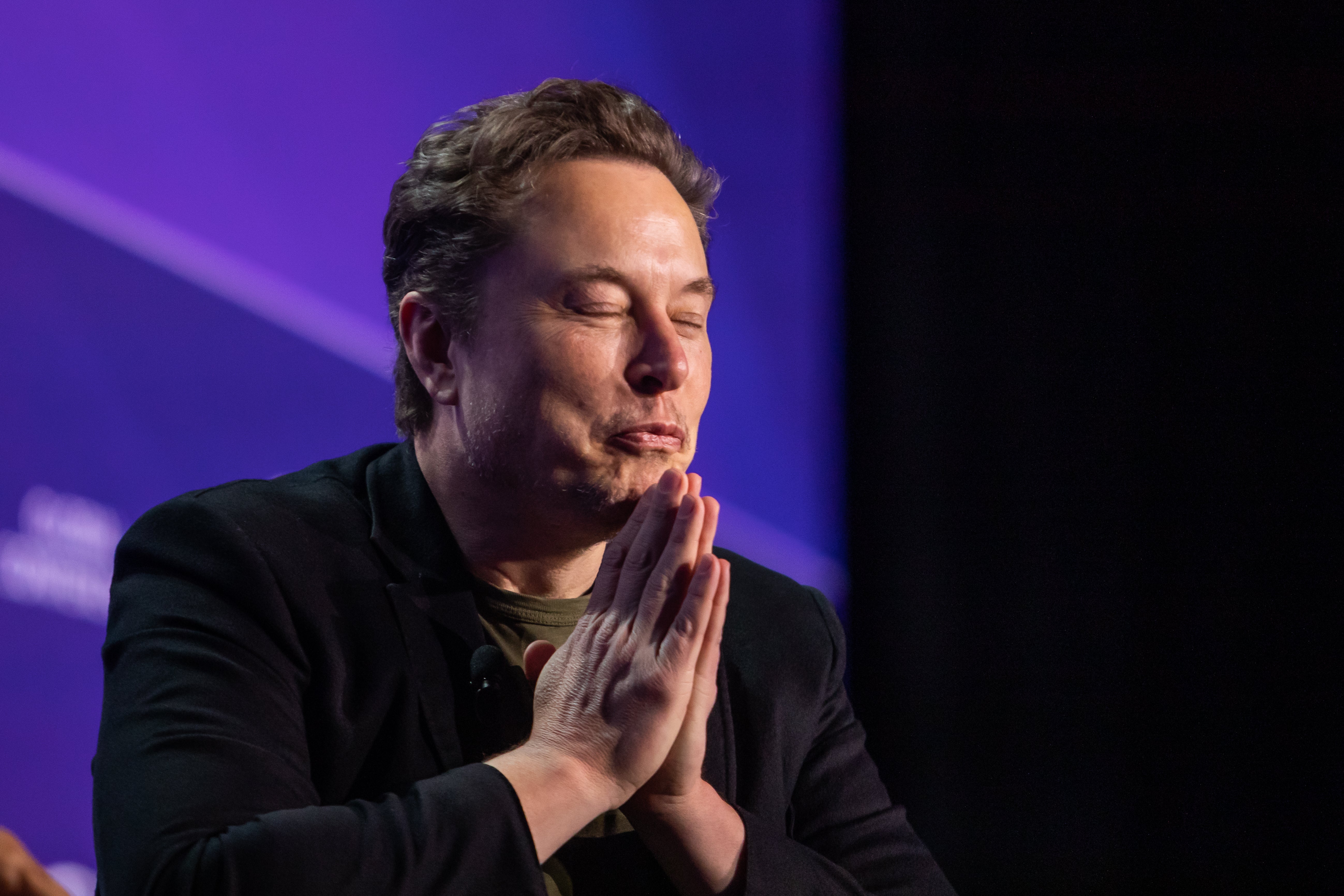 Elon Musk, co-founder of Tesla and SpaceX and owner of X Holdings Corp., speaks at the Milken Institute’s Global Conference