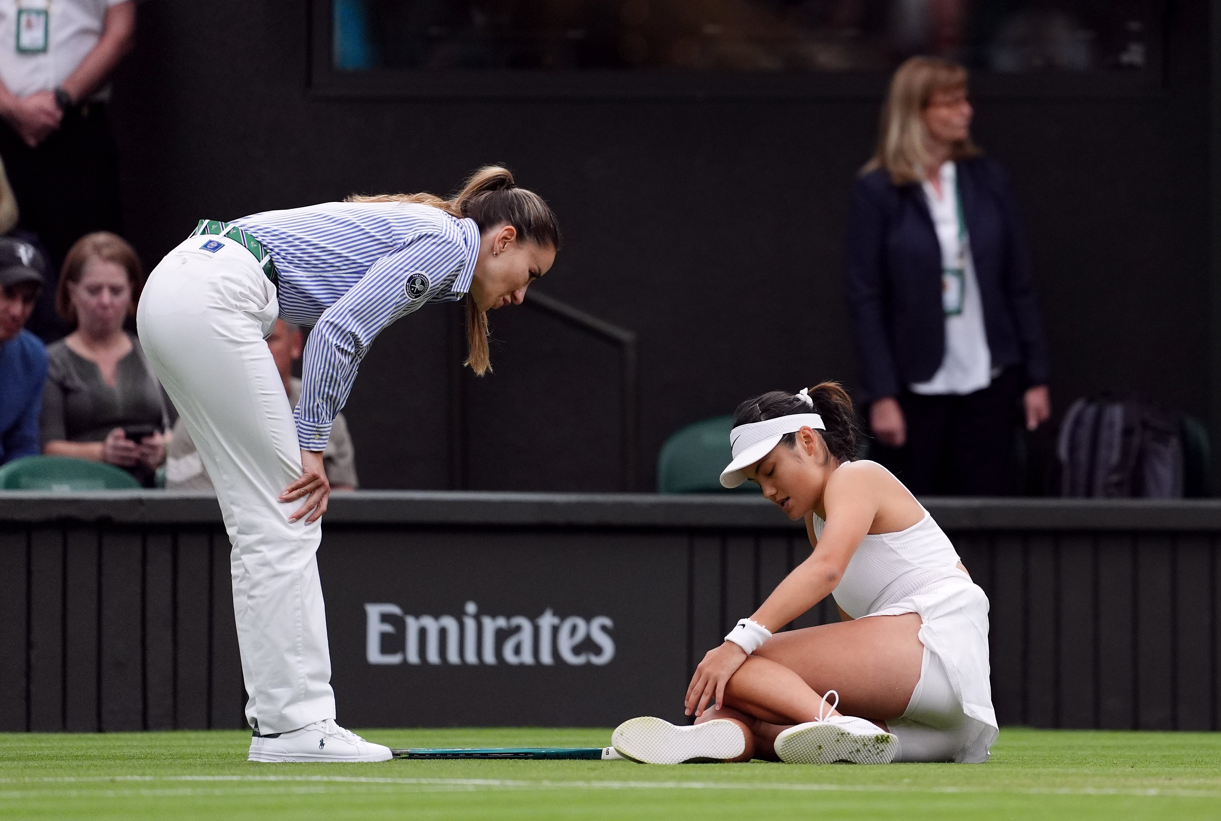 Emma Raducanu slipped during her match against Lulu Sun (John Walton/PA)