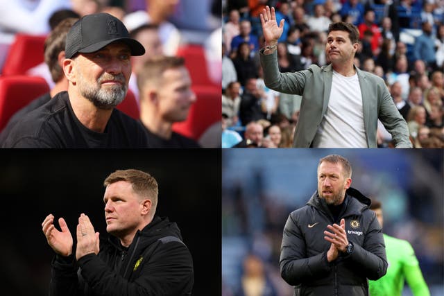 <p>Jurgen Klopp, Mauricio Pochettino, Eddie Howe and Graham Potter are among those in the frame to succeed Gareth Southgate</p>