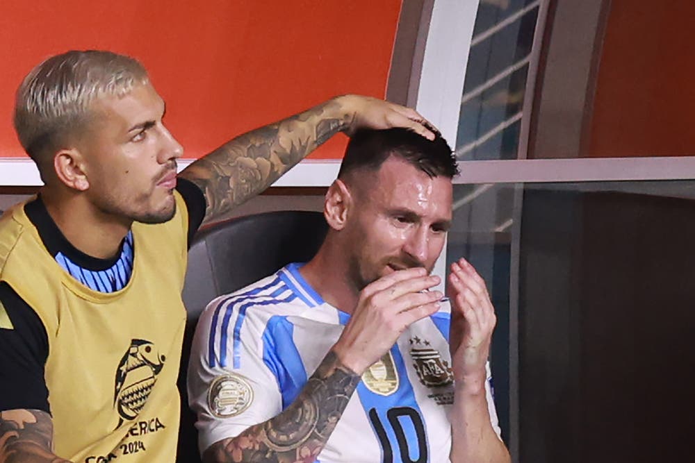 Messi Foot Inury Lionel Messi left in tears at Copa America final after horror ankle ...