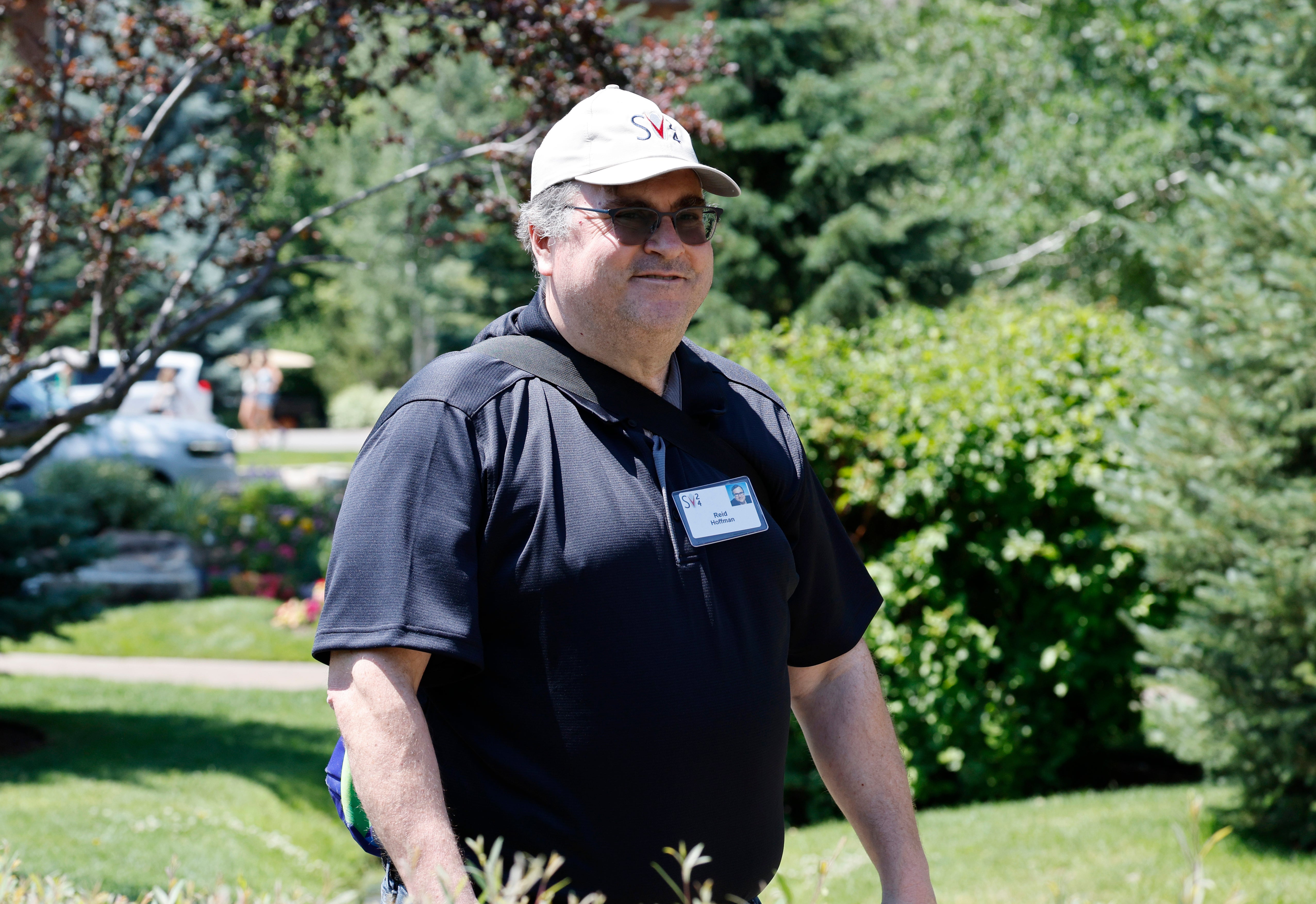 Reid Hoffman at the Allen & Company Sun Valley Conference on July 11, 2024 in Idaho, where he said on stage that he wished Trump could be made ‘an actual martyr’