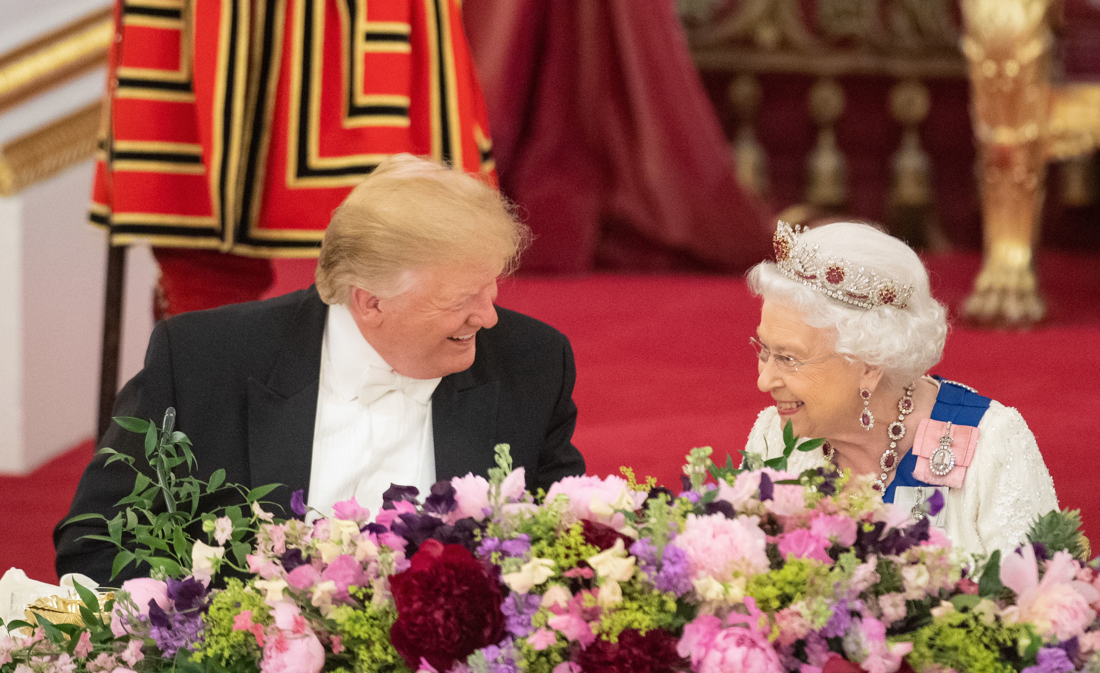 The then-US president Donald Trump and Queen Elizabeth II during the State Banquet at Buckingham Palace in 2019 (Dominic Lipinski/PA)