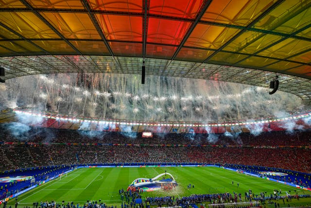 <p>Images and footage show supporters clashing inside the German stadium as well as in London following the result </p>