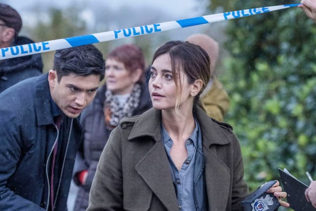 <p>Archie Renaux as Hitch and Jenna Coleman as DC Ember Manning in ‘The Jetty’ </p>