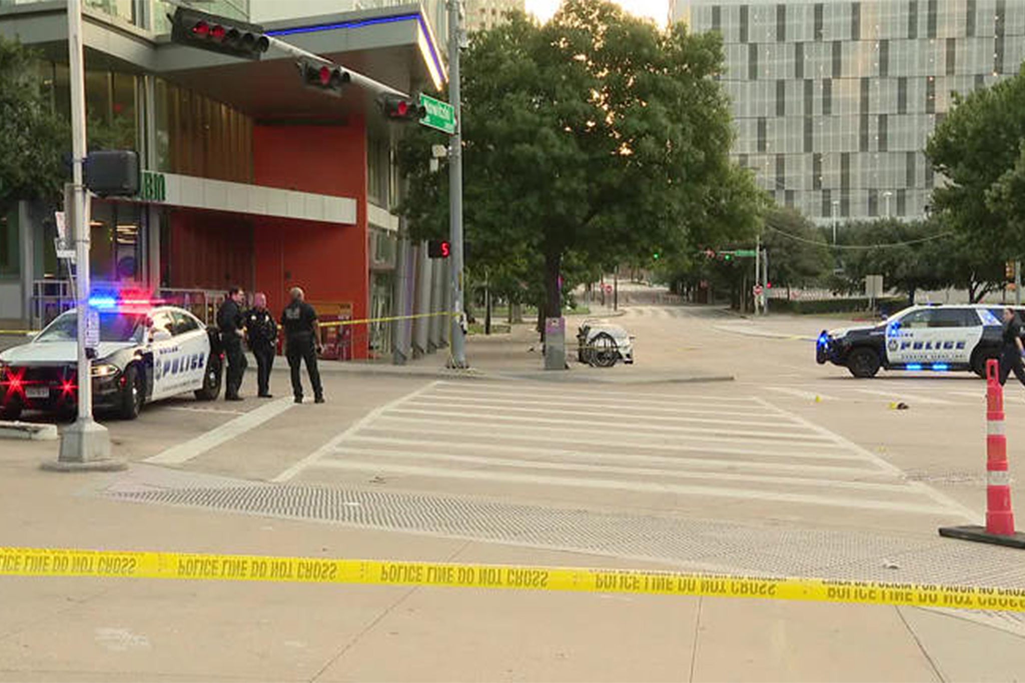 A man was shot and killed near Victory Plaza in Downtown Dallas early Sunday morning