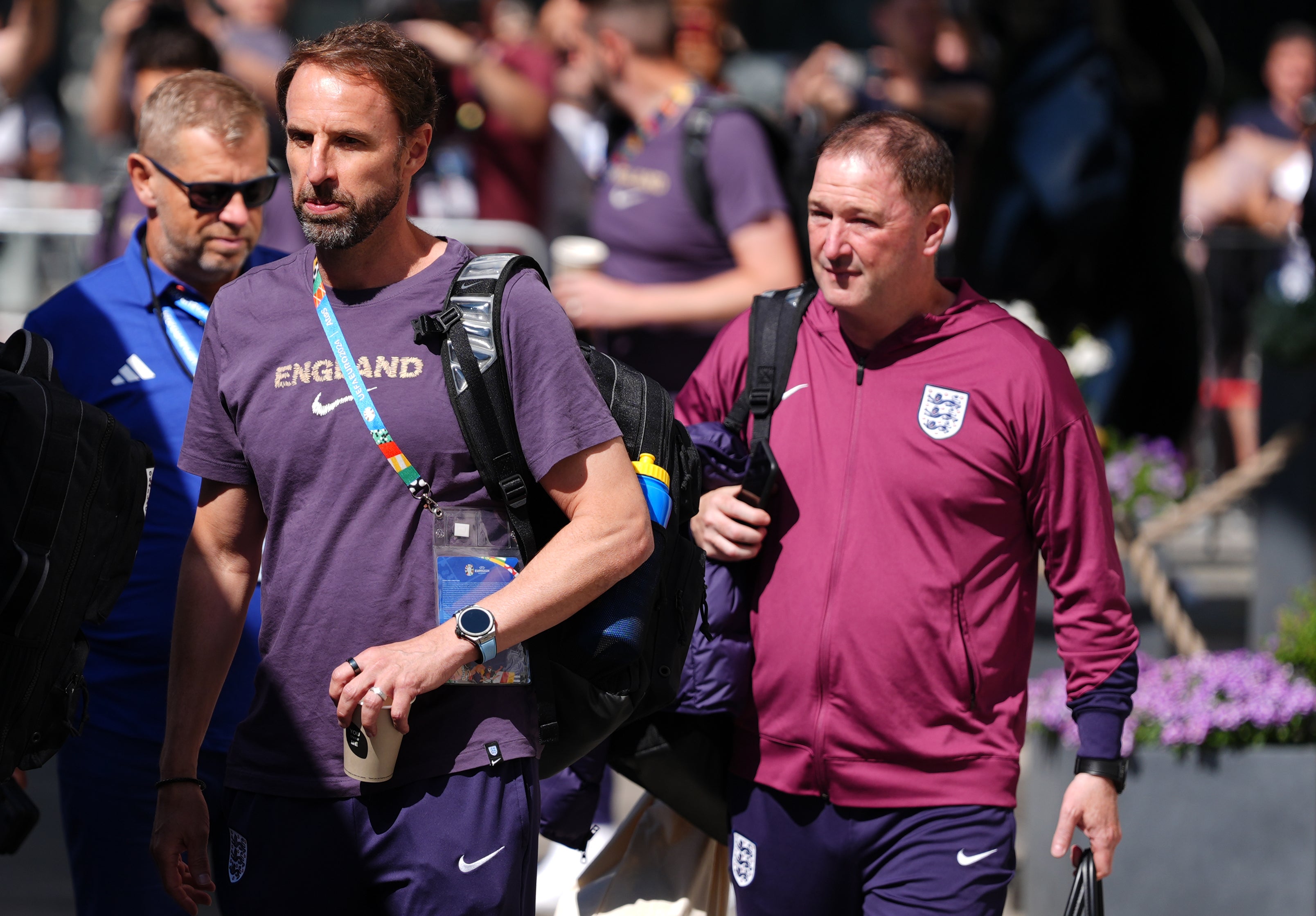 England manager Gareth Southgate leaving the team hotel in Berlin