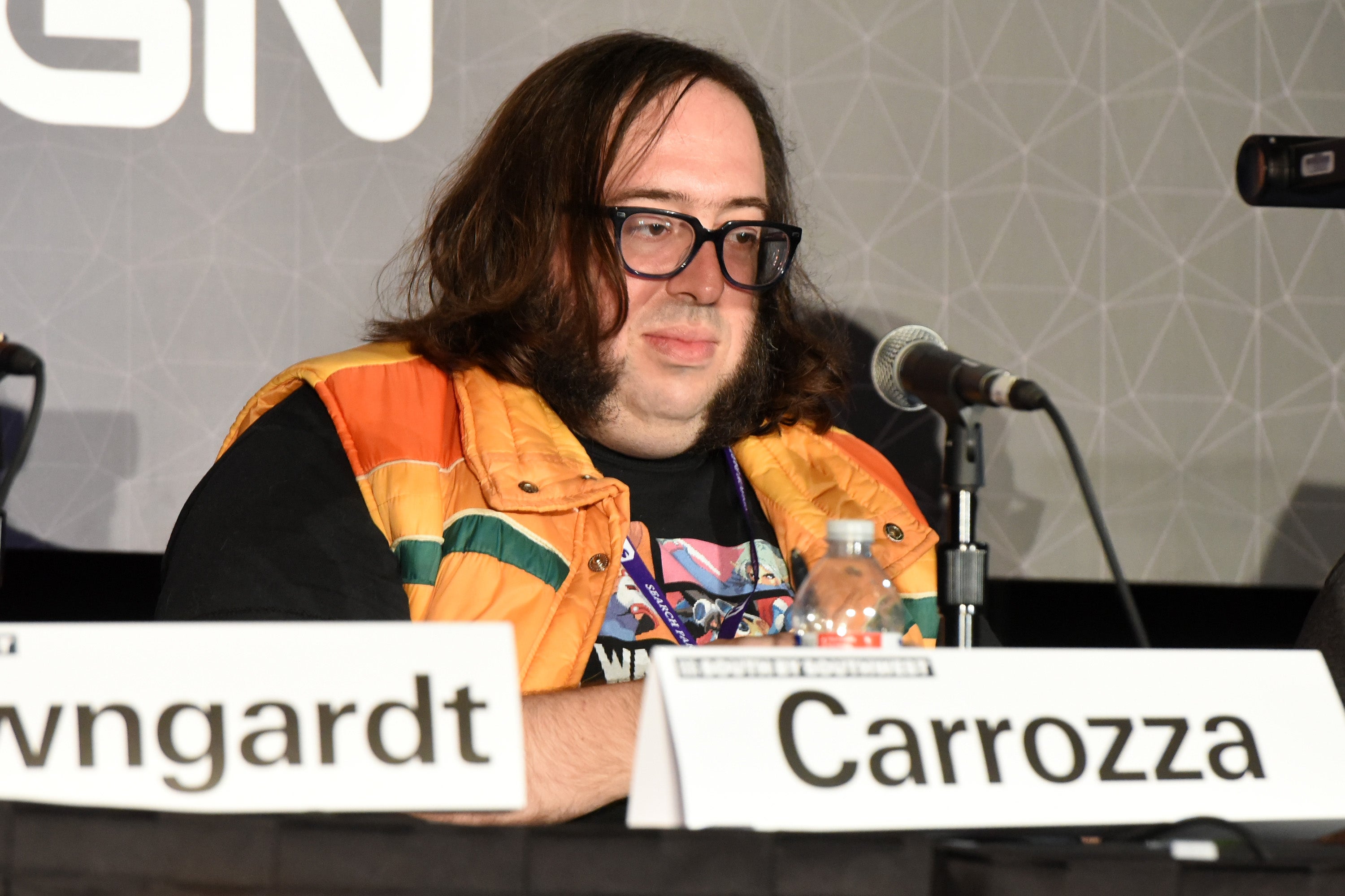 Kyle Carrozza on a SXSW panel in Austin, Texas in 2016