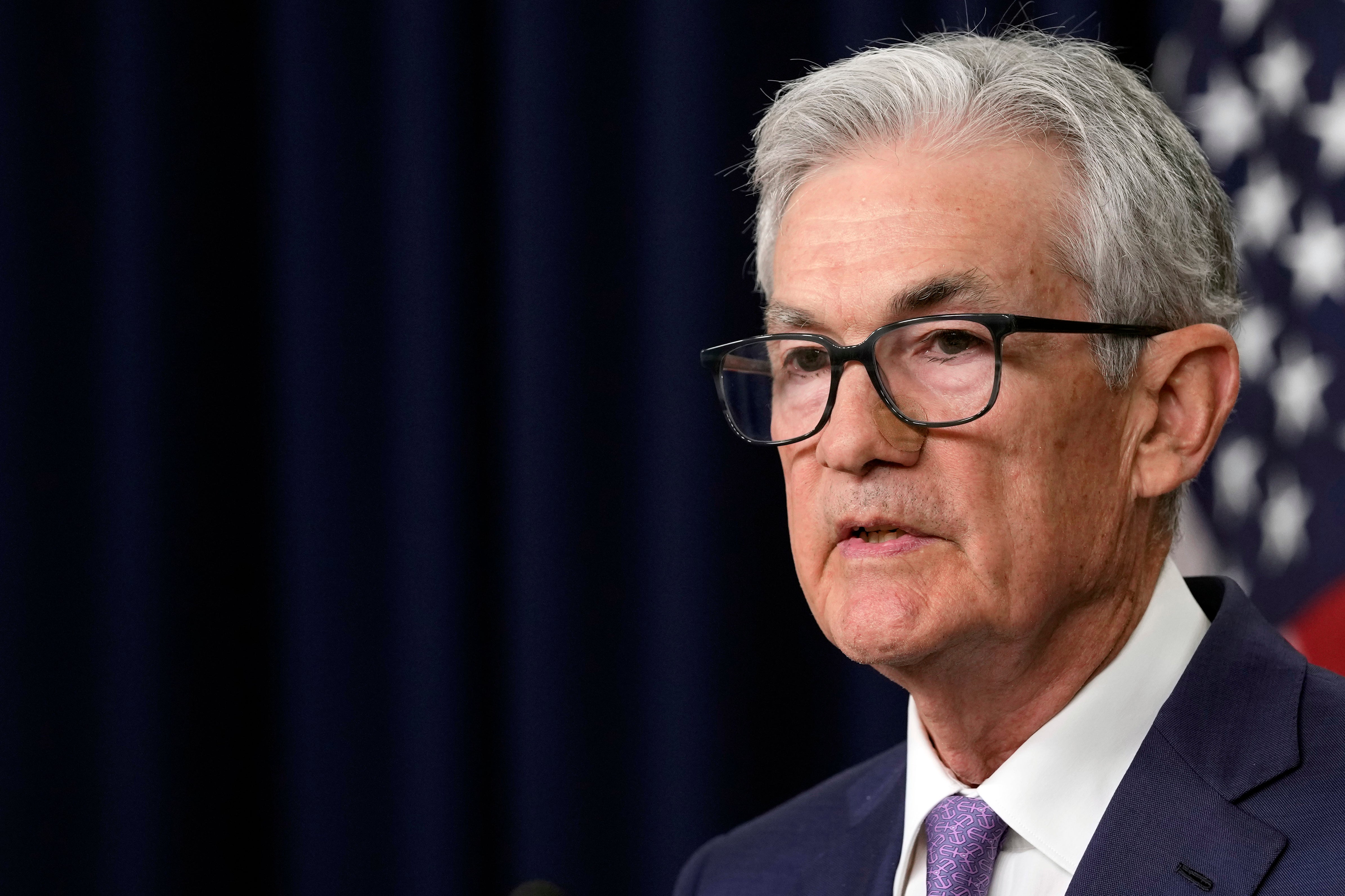 Federal Reserve Board Chair Jerome Powell at a news conference in Washington DC on June 12. Powell spoke about the progress in the fight against inflation in late July