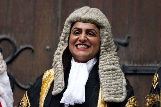 Justice Secretary Shabana Mahmood arrives at the Royal Courts of Justice, in central London ahead of her swearing in ceremony (Jordan Pettitt/PA)