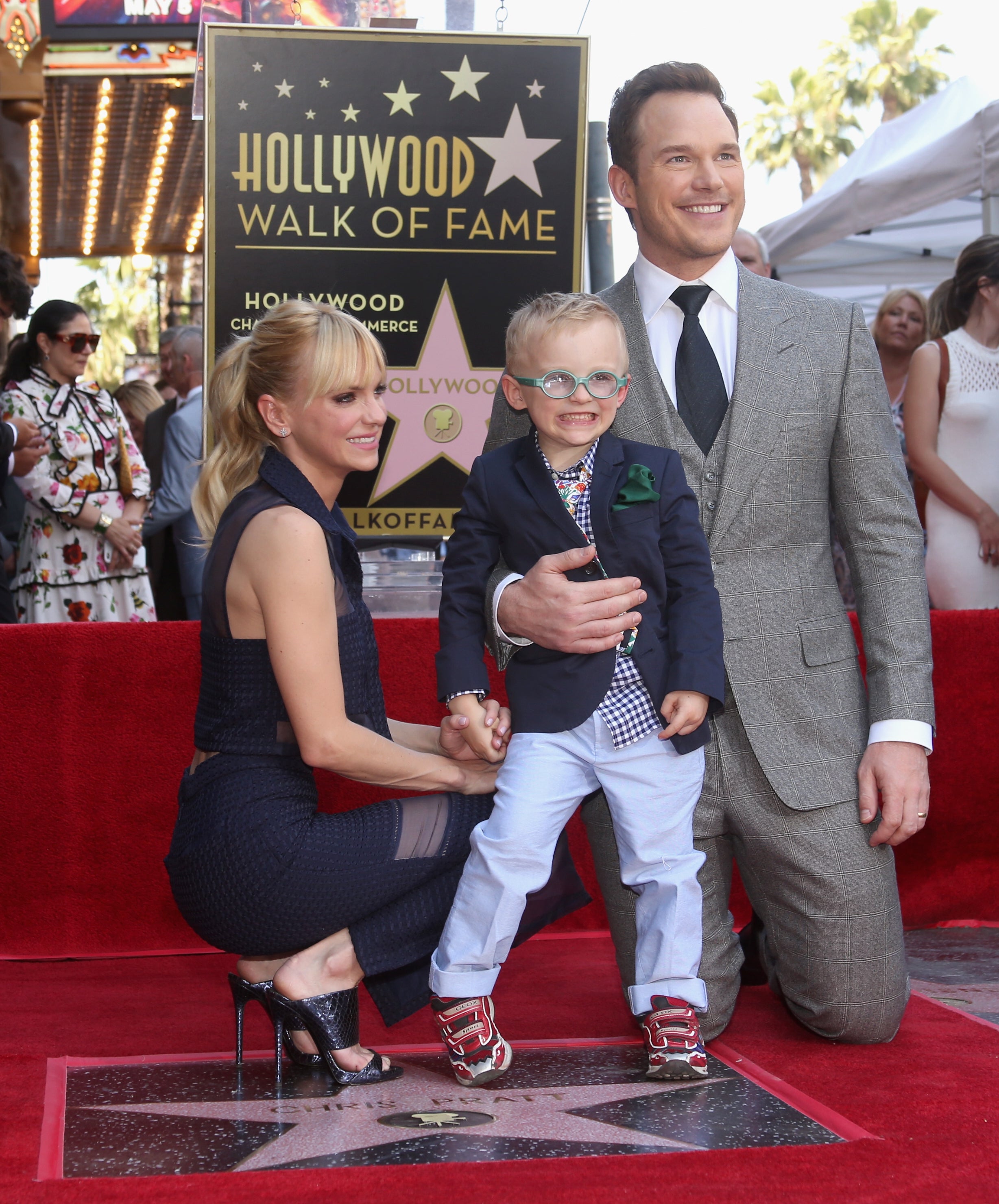 Anna Faris, Chris Pratt, and their son, Jack