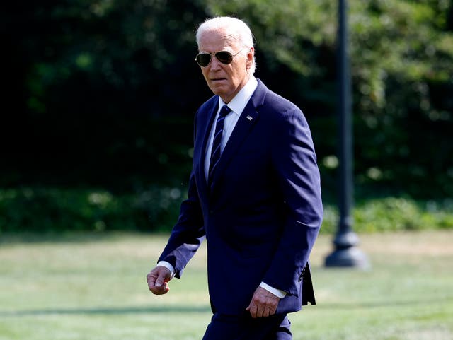 <p>Joe Biden departs the White House on July 15 after an interview with NBC News</p>