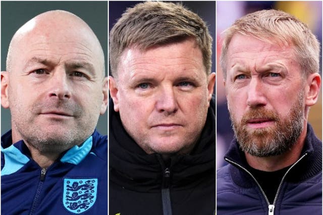 <p>Lee Carsley, Eddie Howe and Graham Potter are among the contenders to replace Gareth Southgate</p>