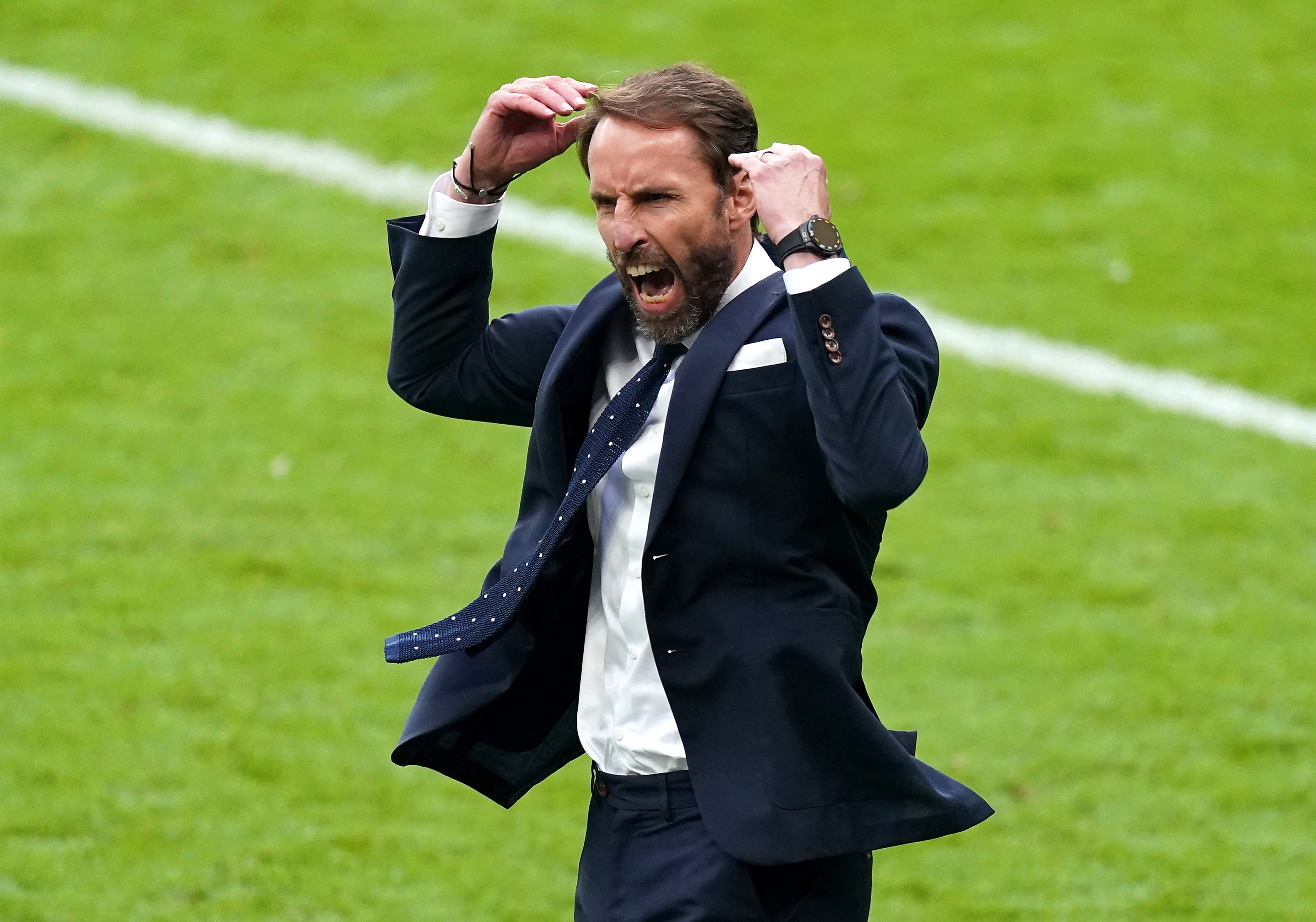 And lingering questions about England’s style of play in the group stage were answered as they beat Germany at a major tournament for the first time in 55 years in the last 16 (Mike Egerton/PA)