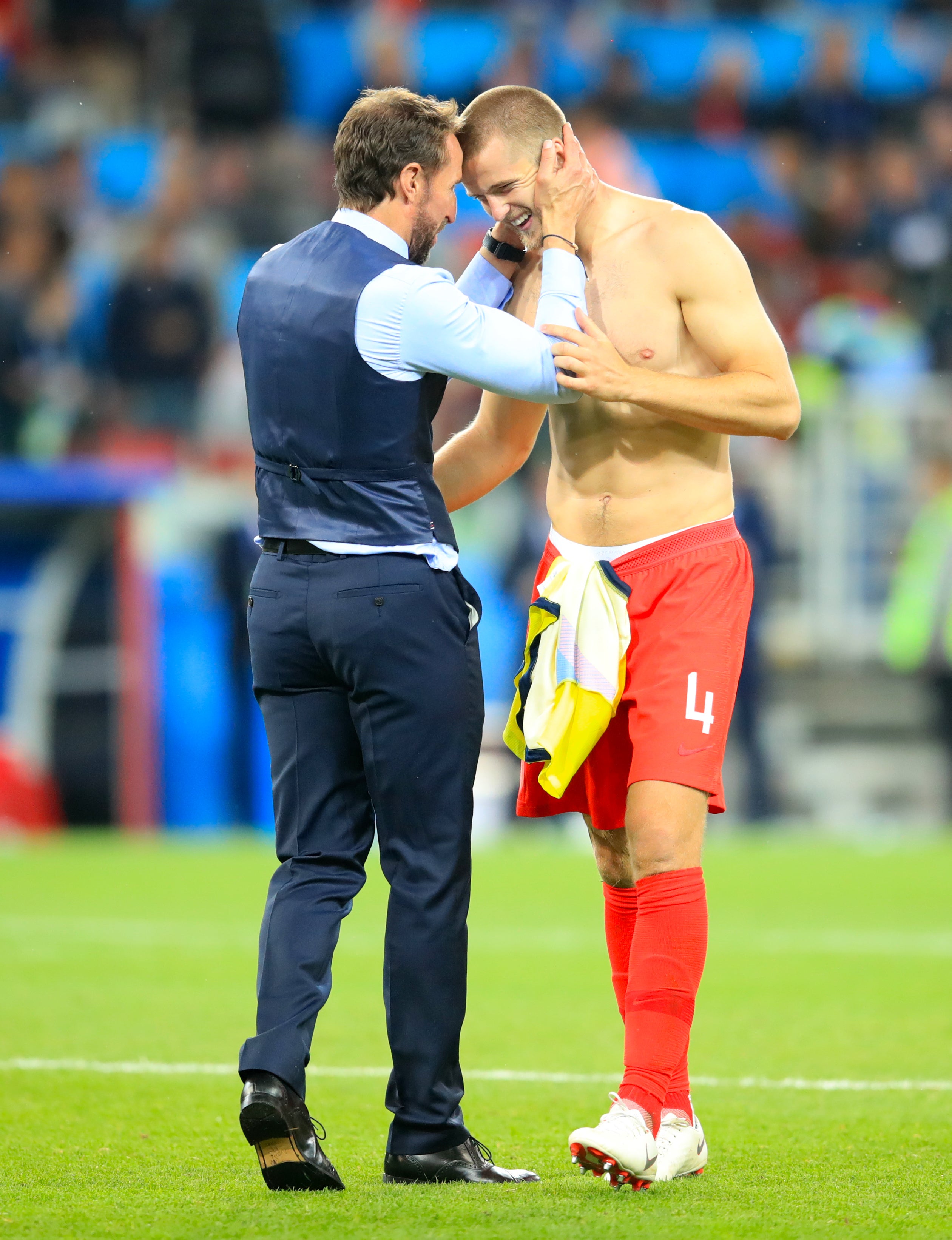 Southgate’s past penalty demons were exorcised as Eric Dier scored the winning spot-kick in England’s shootout victory over Colombia in the last 16 at the 2018 World Cup (Adam Davy/PA)