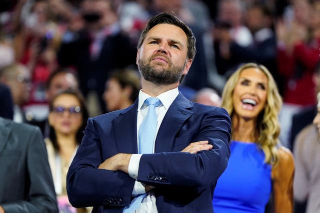 <p>Vice-presidential pick JD Vance at the Republican convention </p>