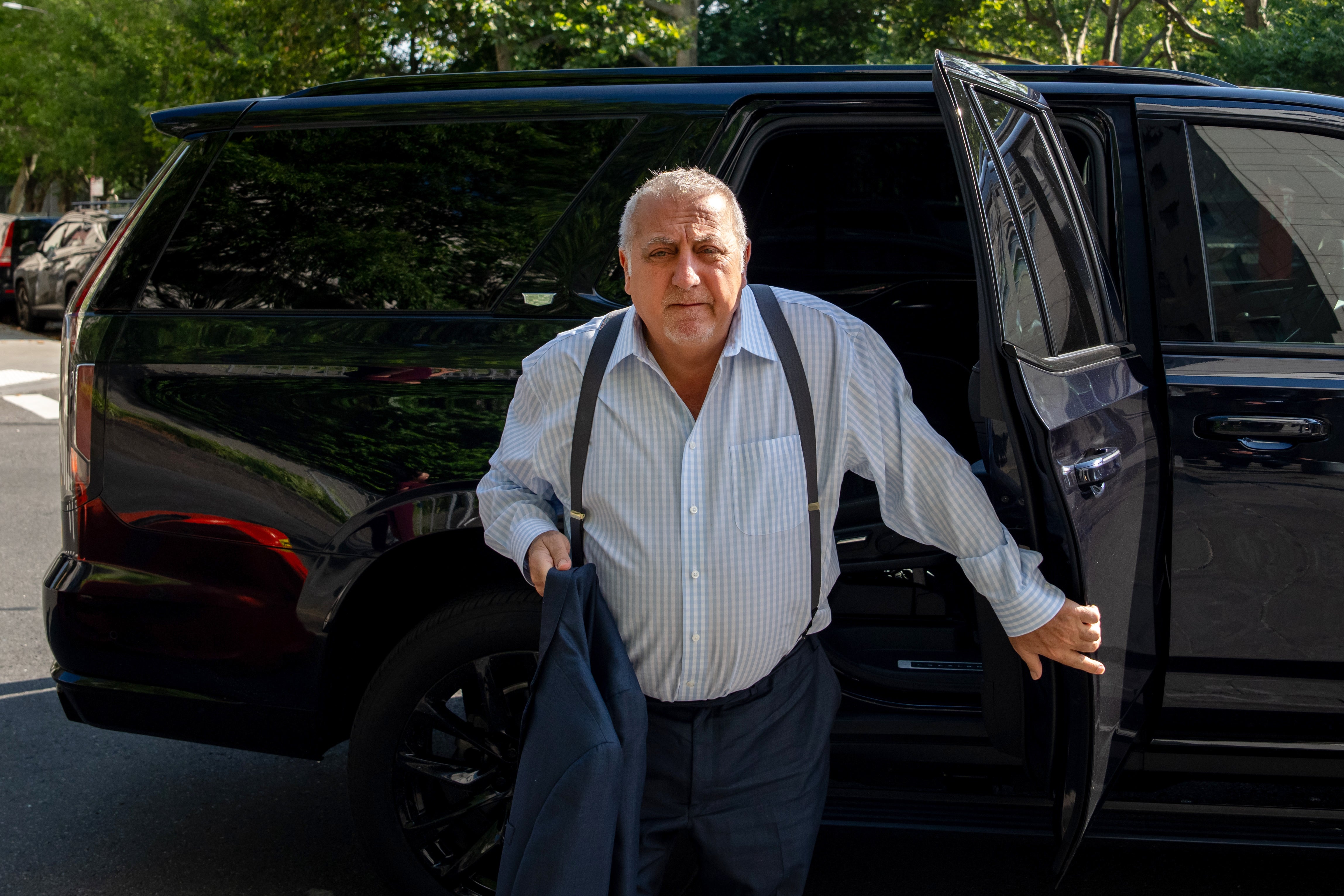 Fred Daibes, a real estate developer and one of the co-defendants on trial with US Senator Bob Menendez of New Jersey, arrives for his federal bribery case in Manhattan federal court on July 16, 2024 in New York City