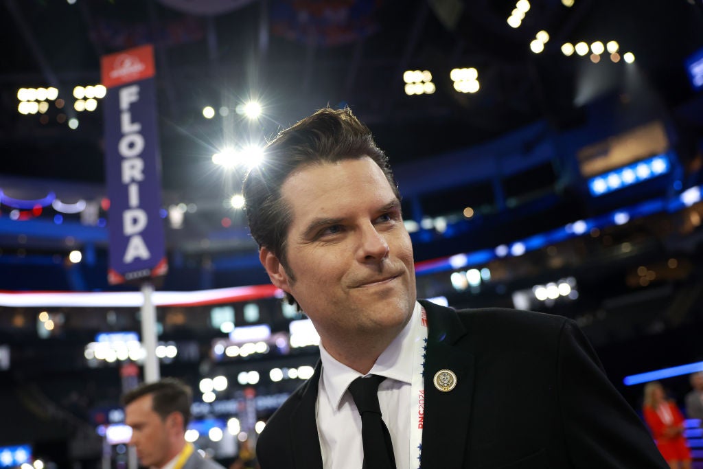 Florida Congressman Matt Gaetz appears on day 2 of the Republican National Convention in Milwaukee on July 16 2024.