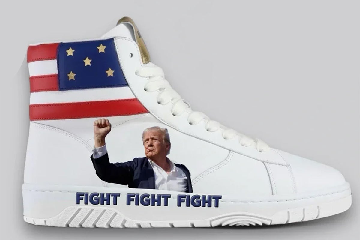 Trump sneakers with iconic photo of his bloody face and fist raised after shooting go on sale for $299