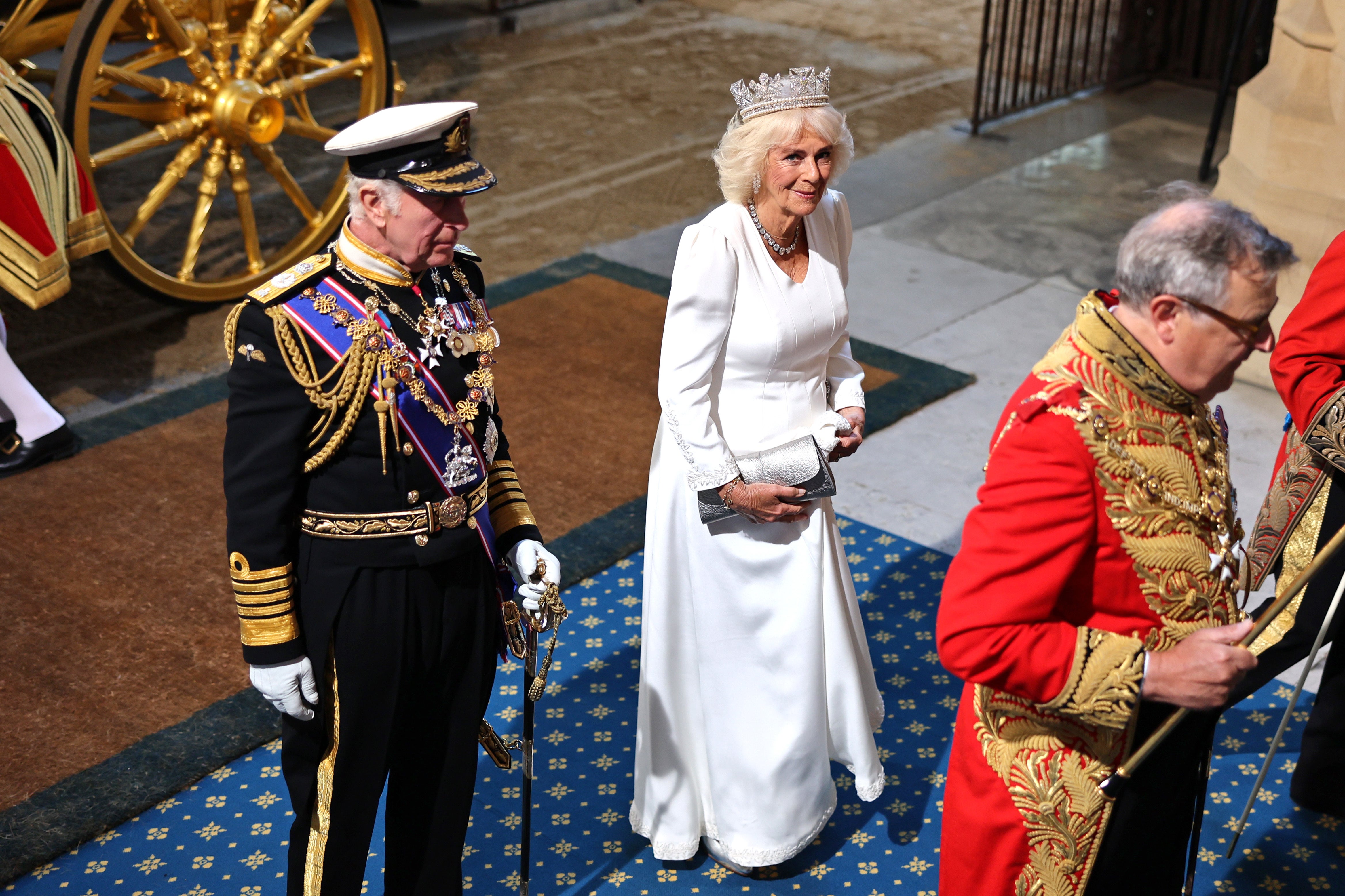 King Charles III and Queen Camilla arrive for the State Opening of Parliament (Chris Jackson/PA).