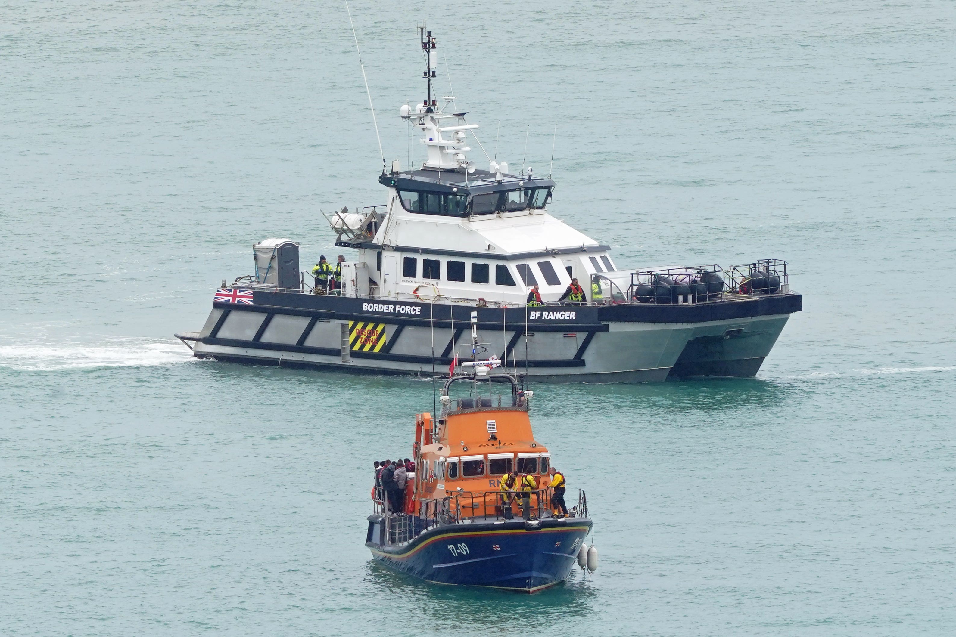 A Border Force vessel and an RNLI lifeboat were dispatched from Dover