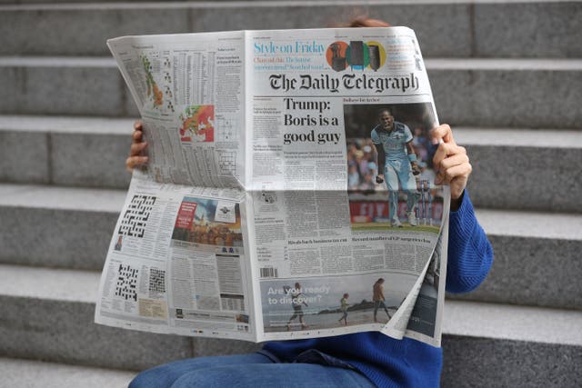 CVC is said to be considering a bid to buy the Telegraph Media Group (Jonathan Brady/PA)