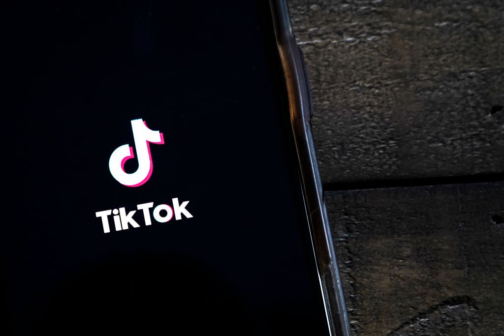 The TikTok app is displayed on an Apple iPhone on 7 August, 2020 in Washington, DC