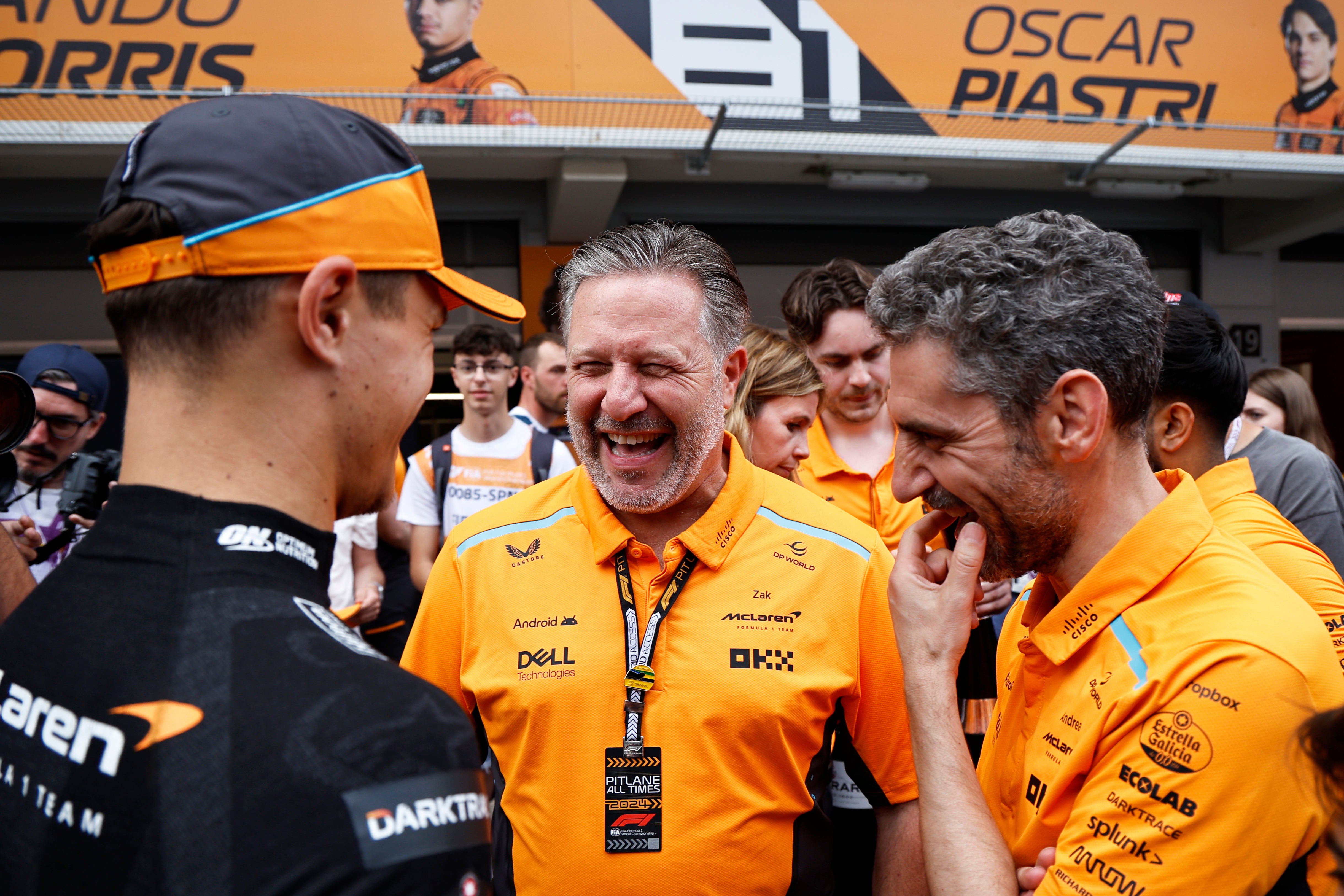 Brown, alongside team principal Andrea Stella (right), says he has changed the culture at McLaren