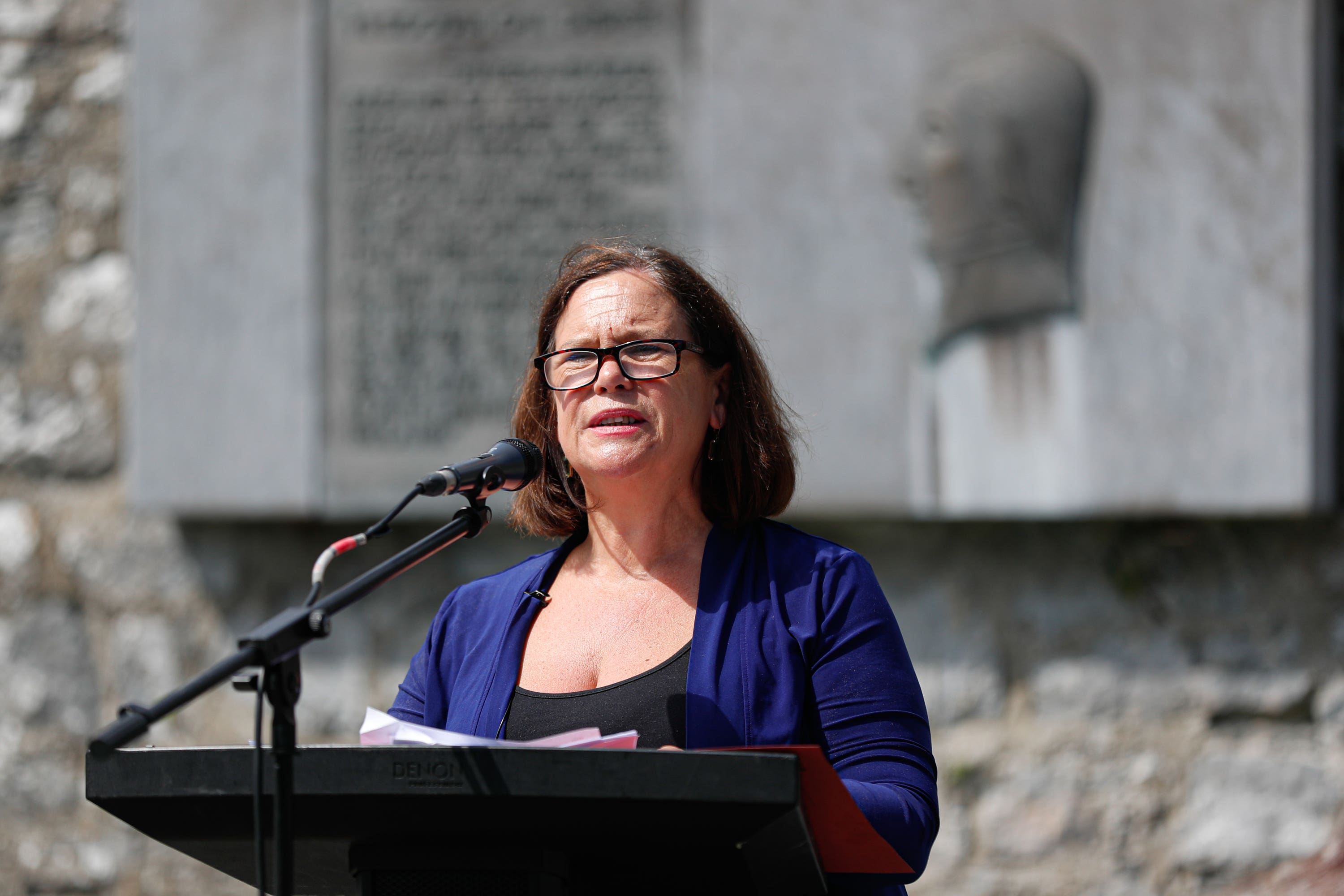 Mary Lou McDonald said she has reported a video of a masked man who threatened to shoot her to gardai (Damien Storan/PA)